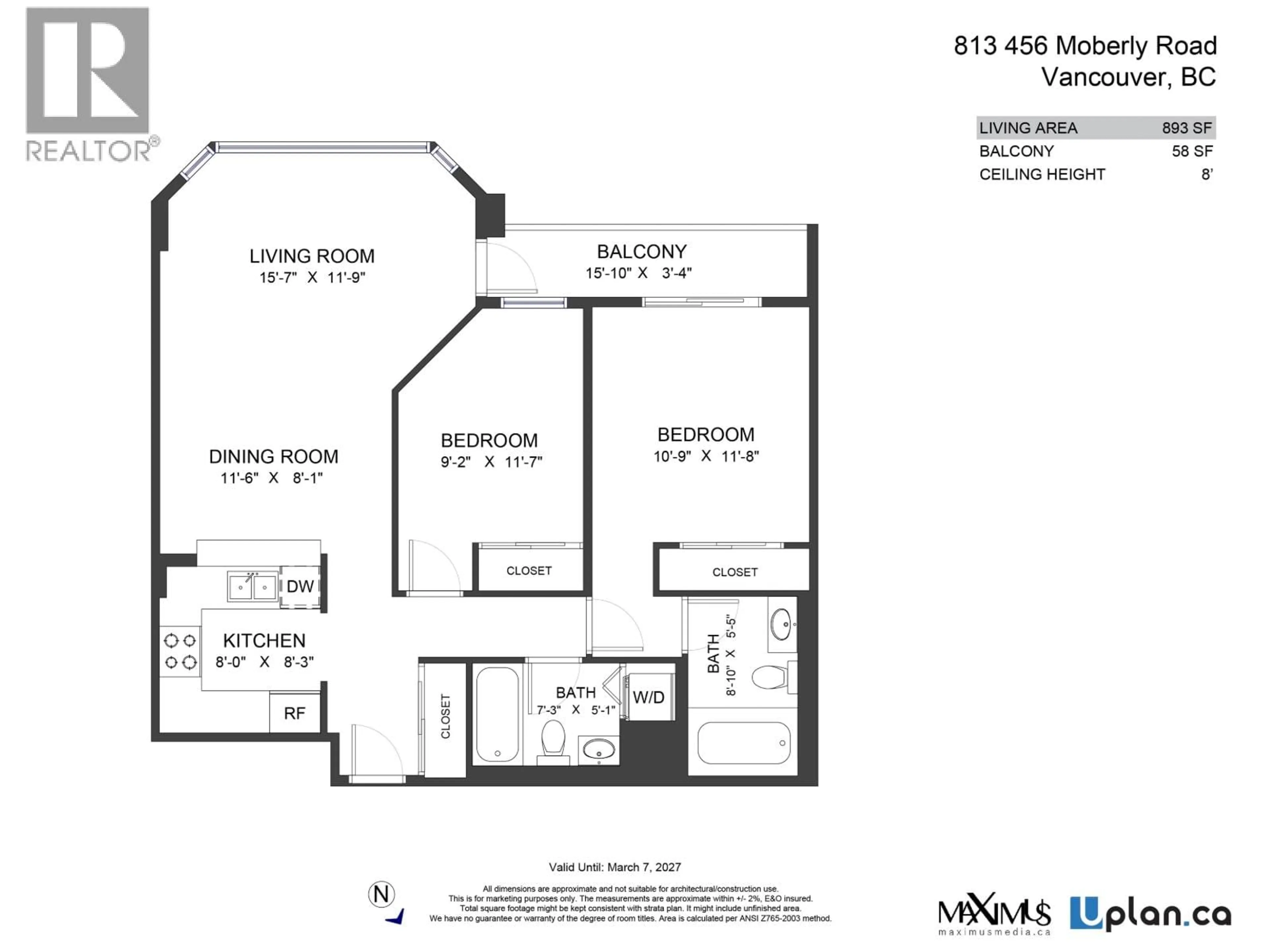Floor plan for 813 - 456 MOBERLY ROAD, Vancouver British Columbia V5Z4L7