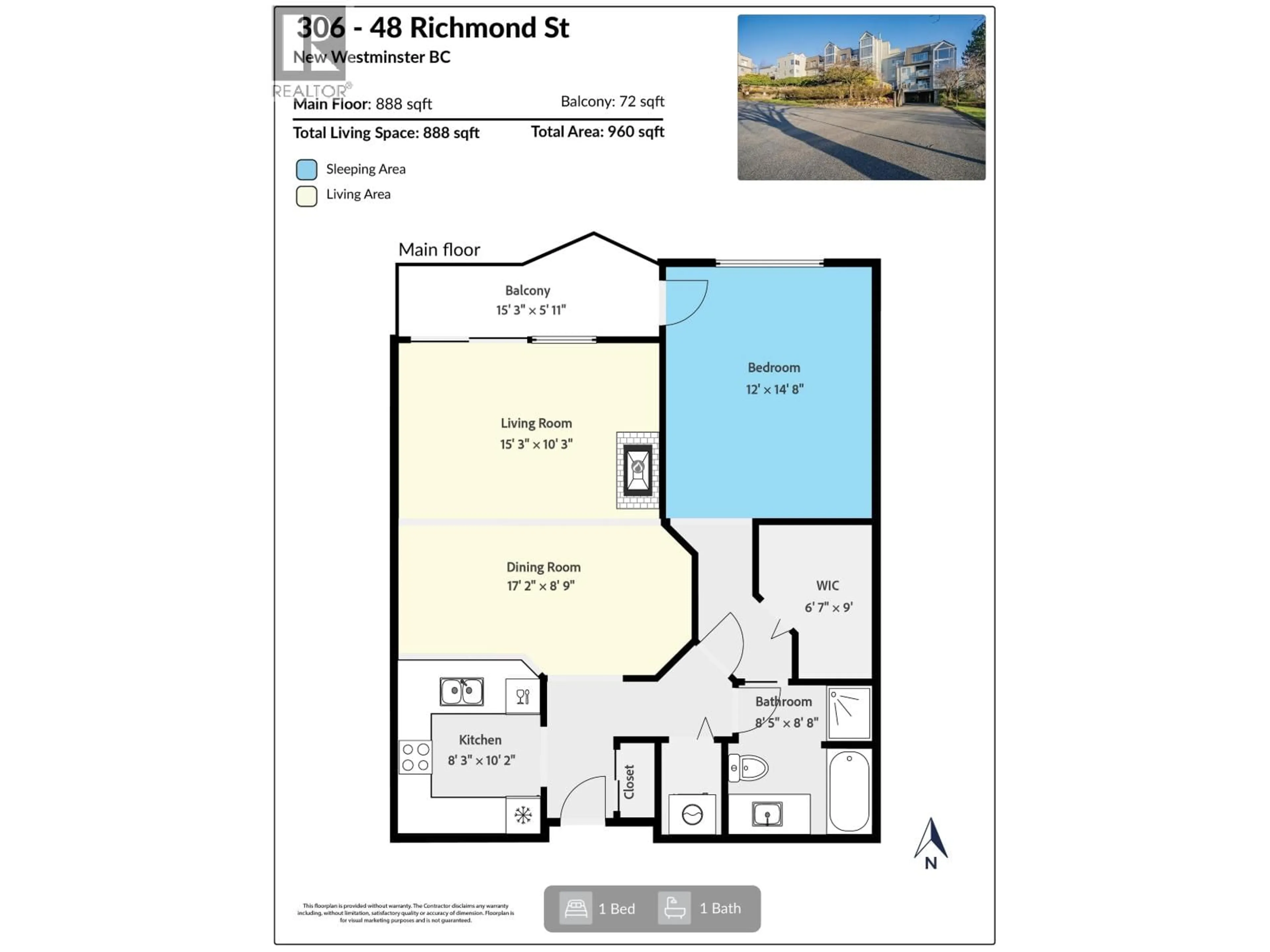 Floor plan for 306 - 48 RICHMOND STREET, New Westminster British Columbia V3L5P4