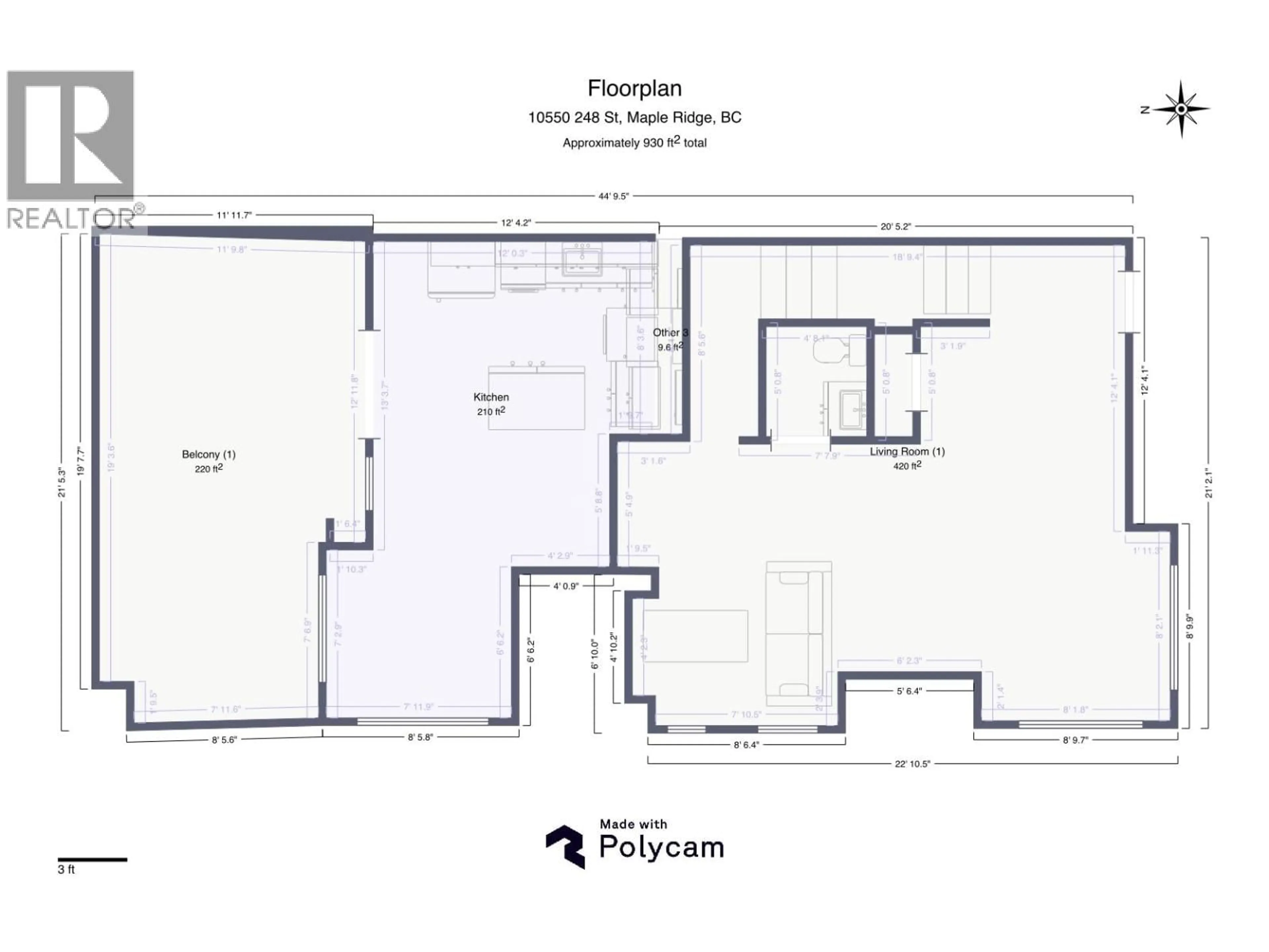 Floor plan for 13 - 10550 248 STREET, Maple Ridge British Columbia V2W0H9