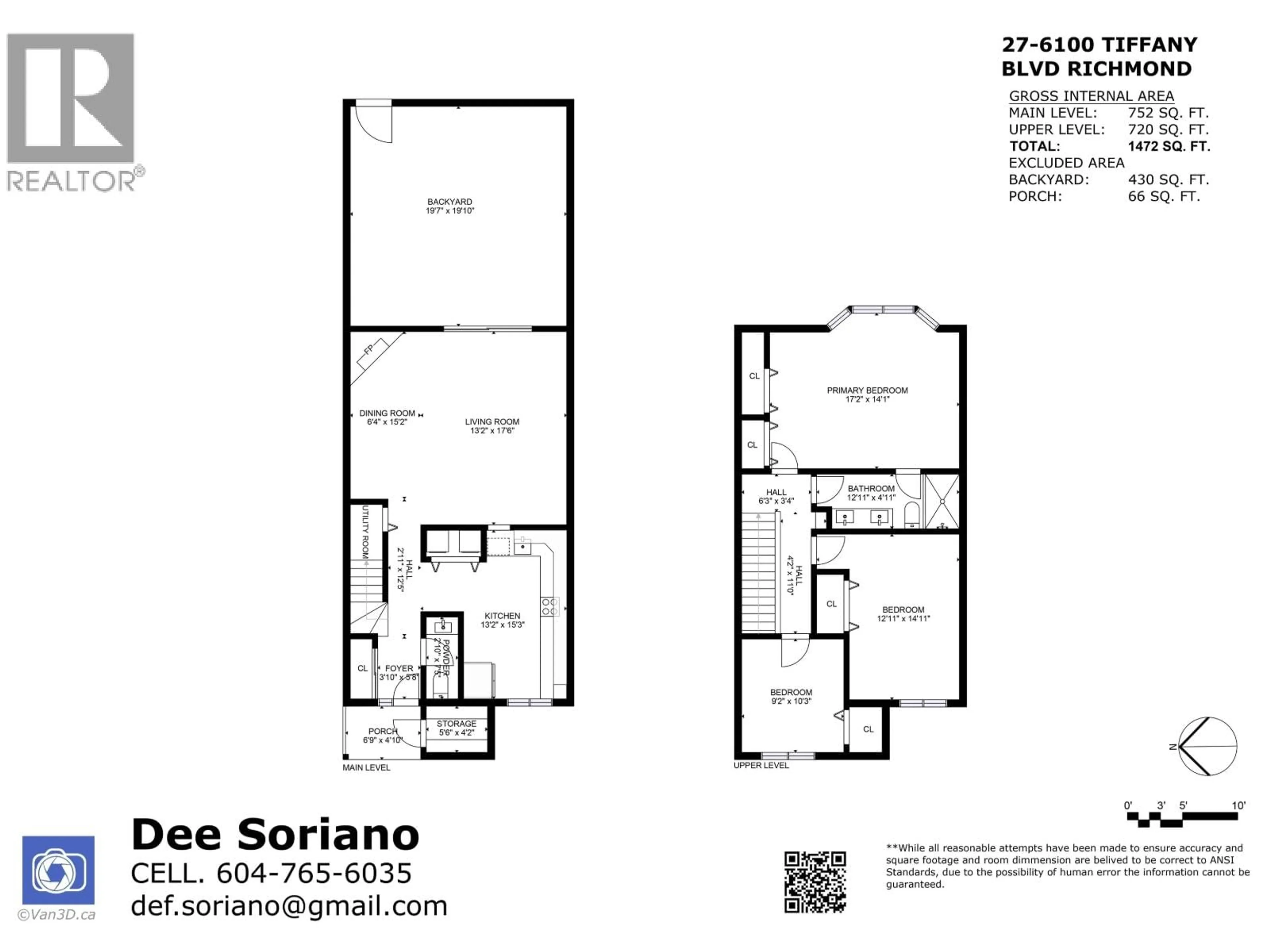 Floor plan for 27 - 6100 TIFFANY BOULEVARD, Richmond British Columbia V7C5A8