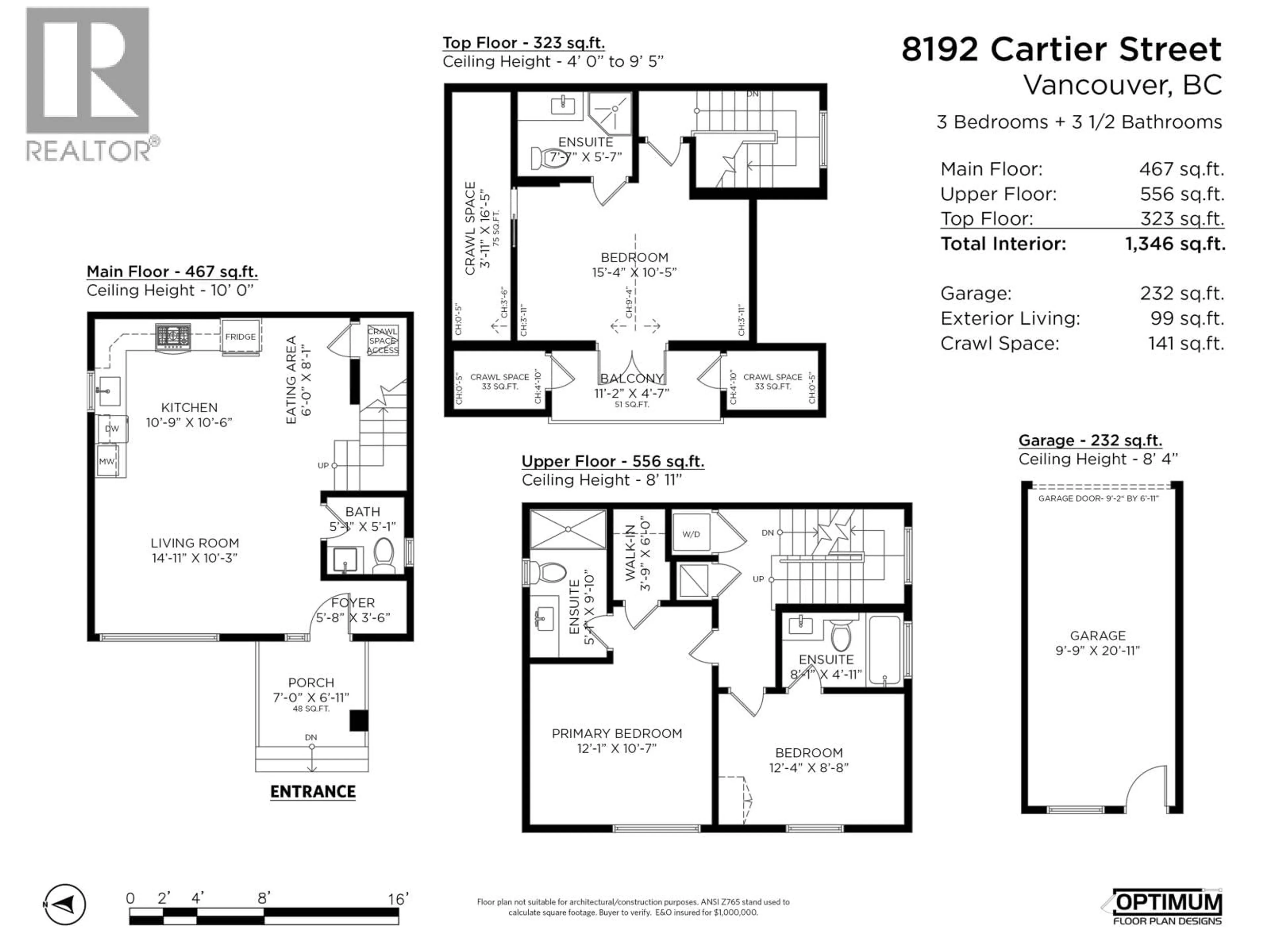Floor plan for 8192 CARTIER STREET, Vancouver British Columbia V6P4T5