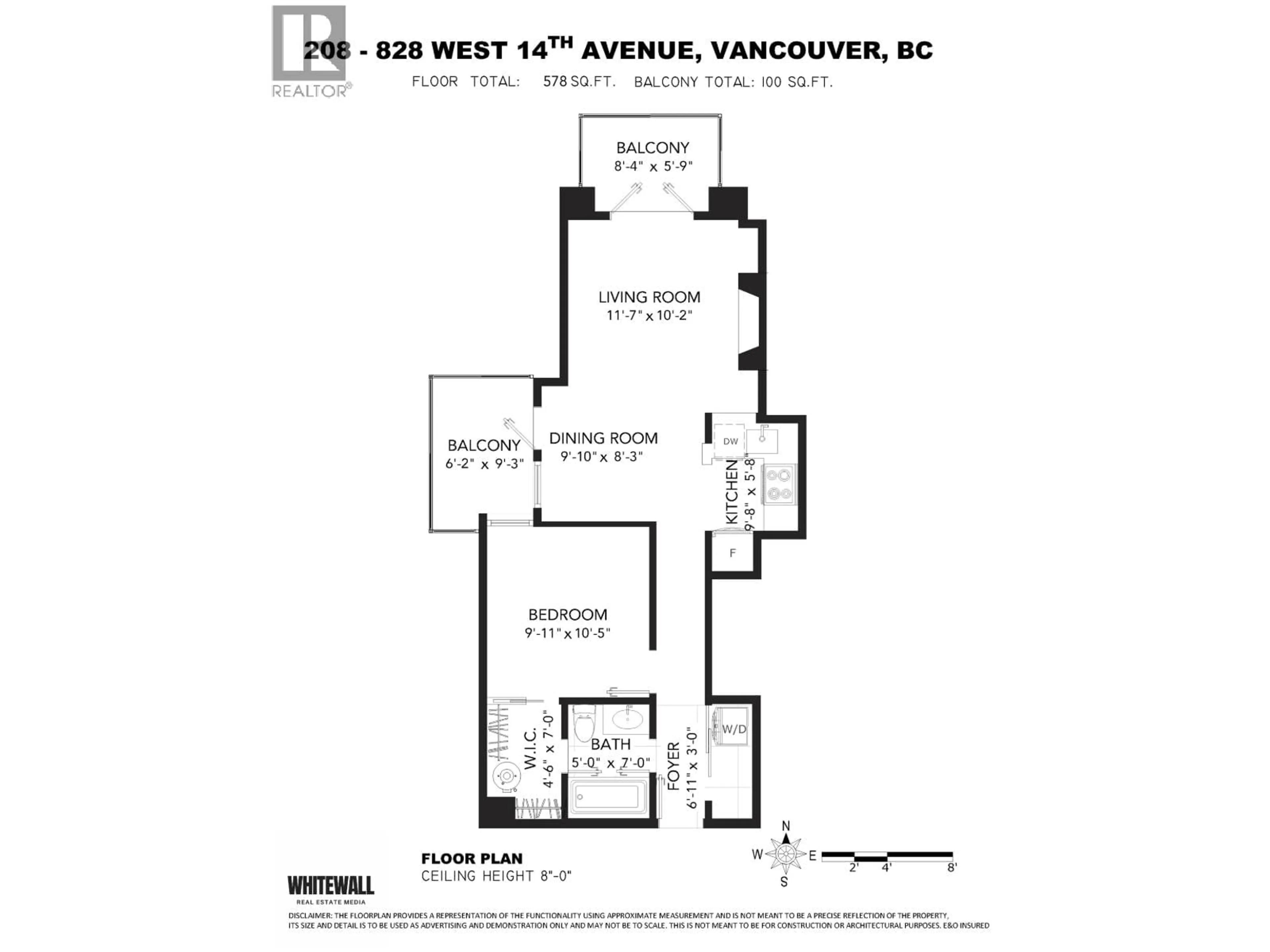Floor plan for 208 - 828 14TH AVENUE, Vancouver British Columbia V5Z1R1