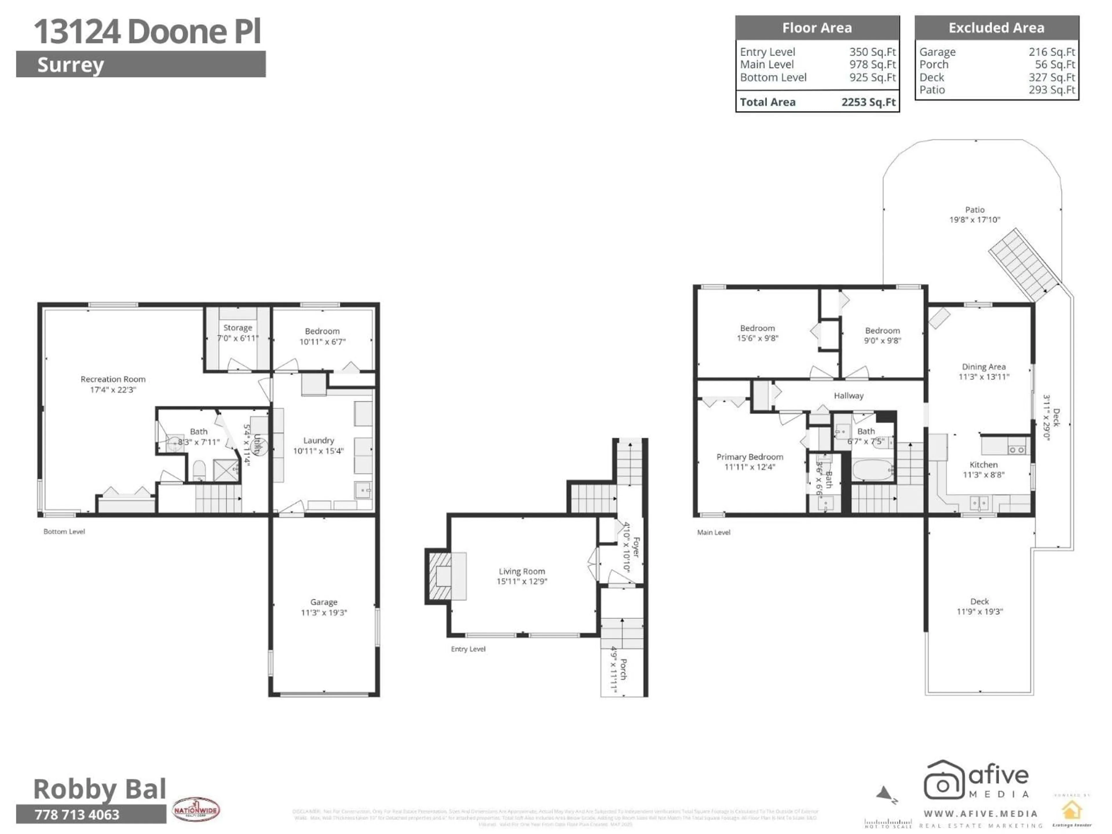 Floor plan for 13124 DOONE PLACE, Surrey British Columbia V3V6R8
