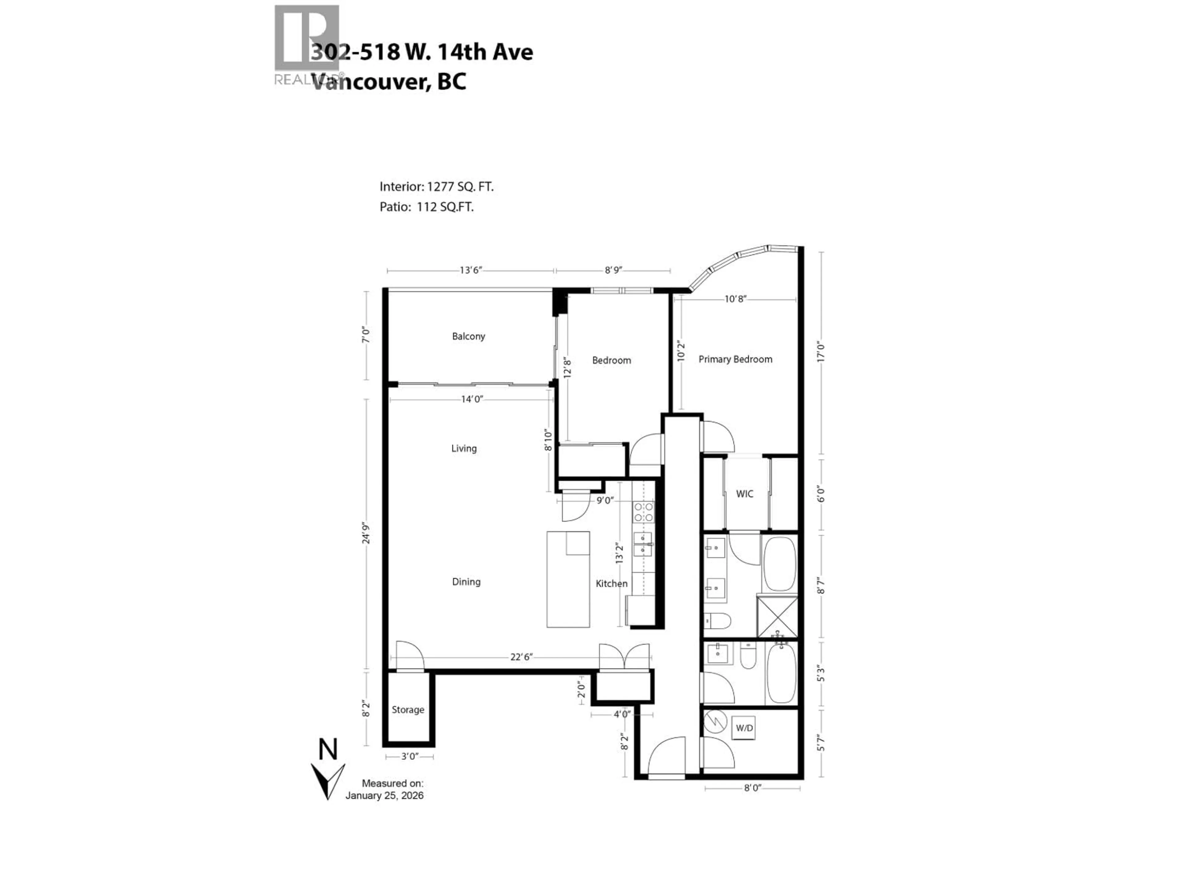 Floor plan for 302 - 518 14TH AVENUE, Vancouver British Columbia V5Z4N5