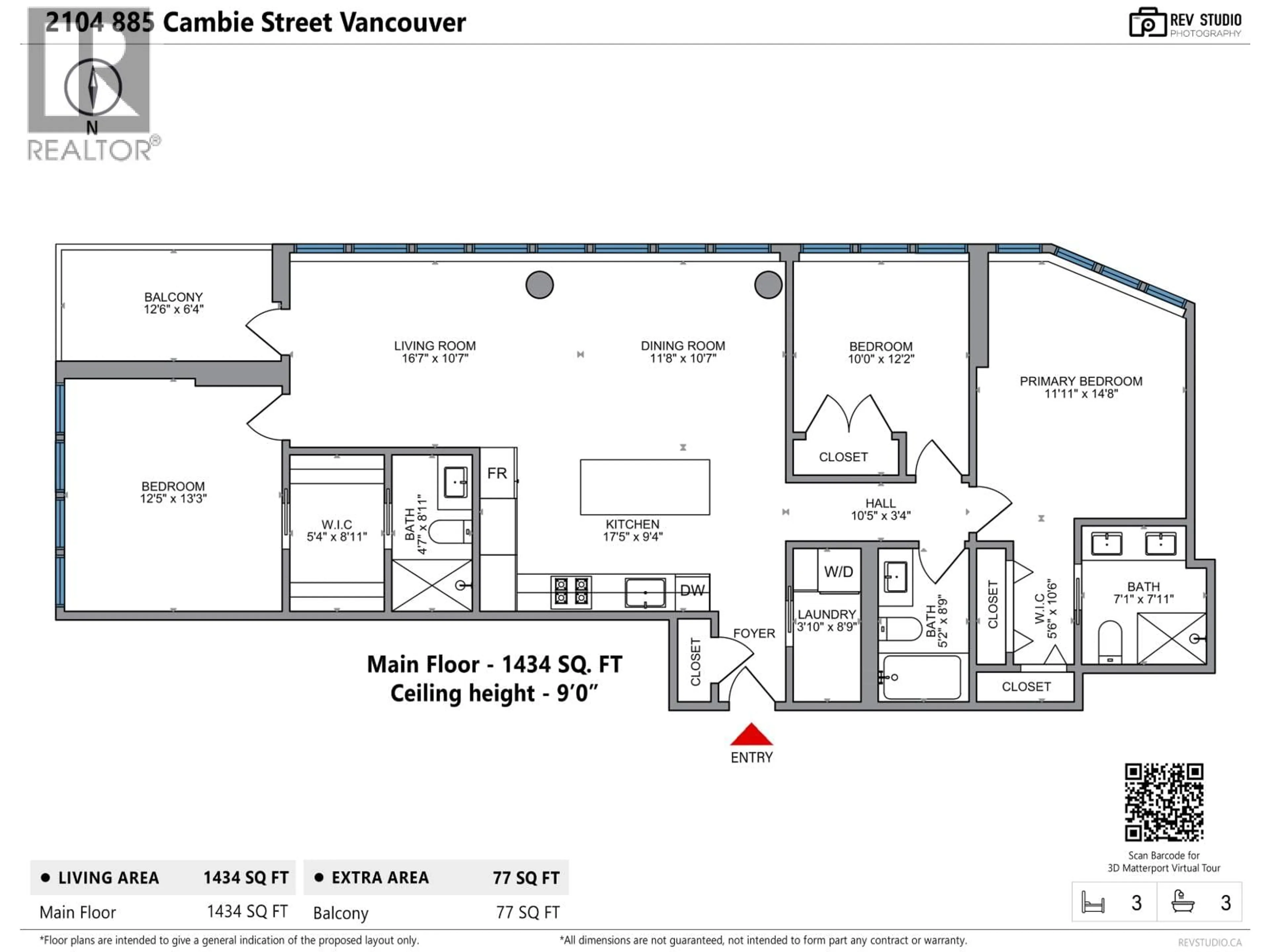 Floor plan for 2104 - 885 CAMBIE STREET, Vancouver British Columbia V6B0R6