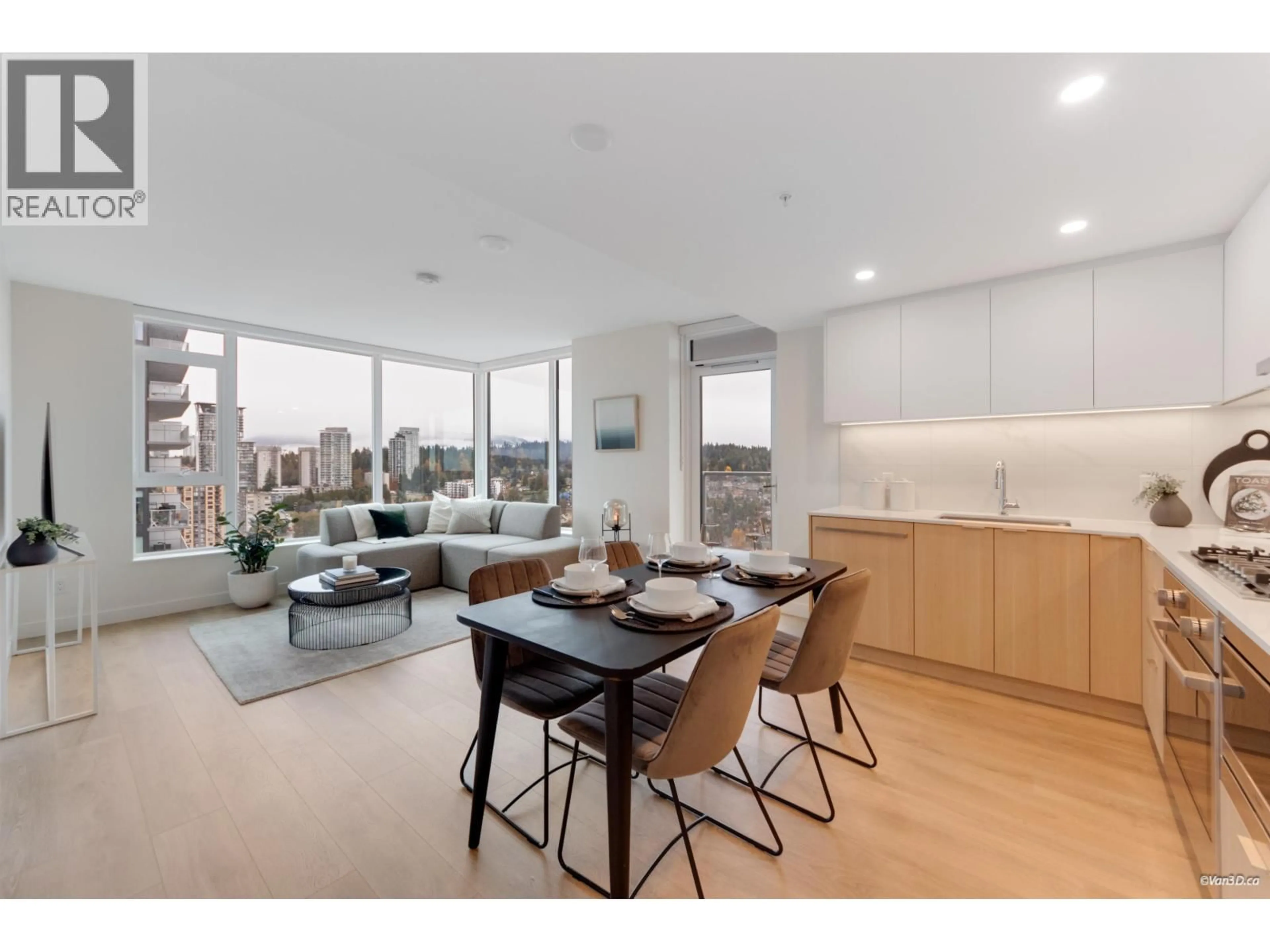 Open concept kitchen, wood/laminate floor for 2707 - 308 ALDERSON AVENUE, Coquitlam British Columbia V3K0J2