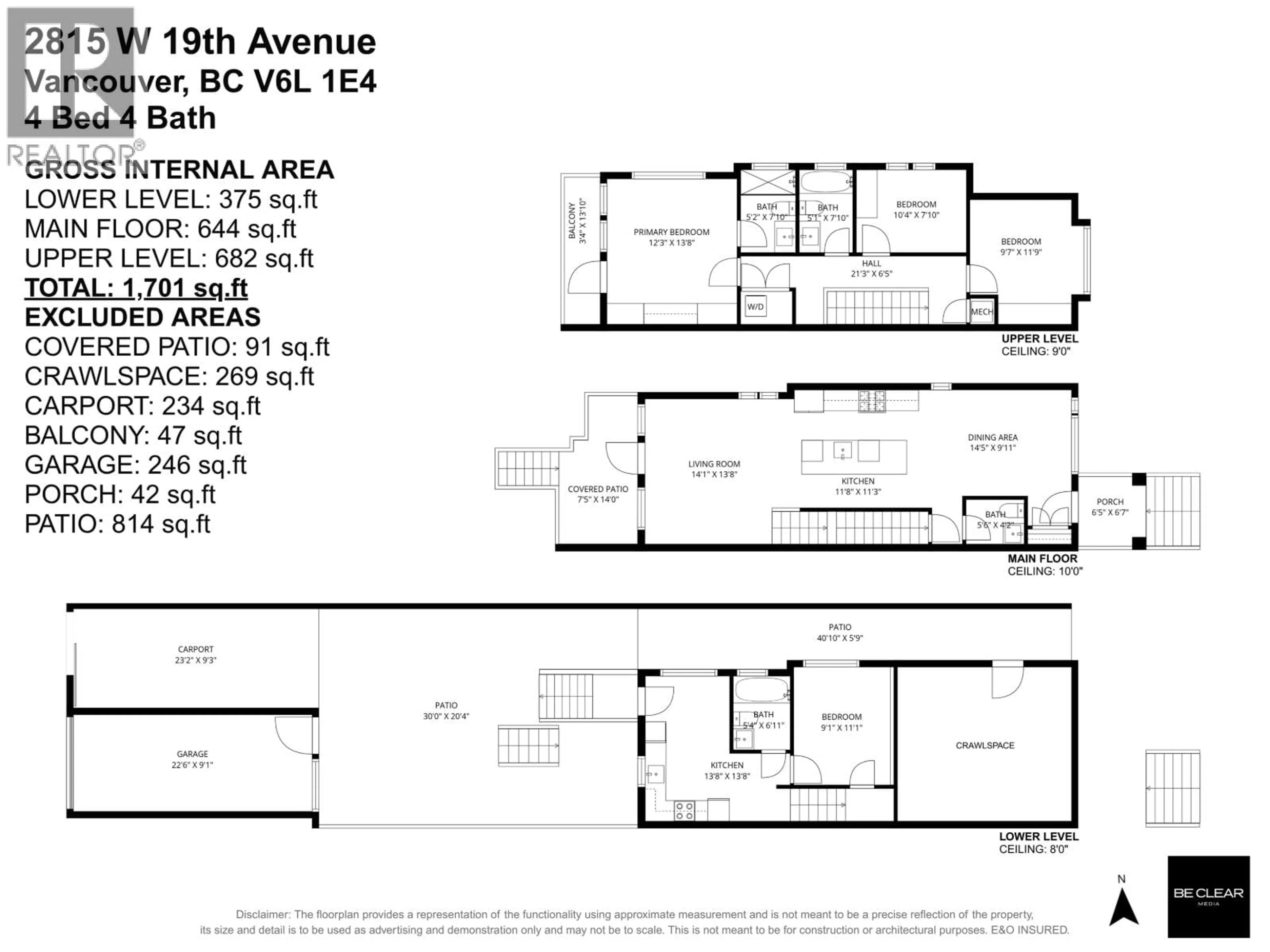 Floor plan for 2815 19TH AVENUE, Vancouver British Columbia V6L1E4