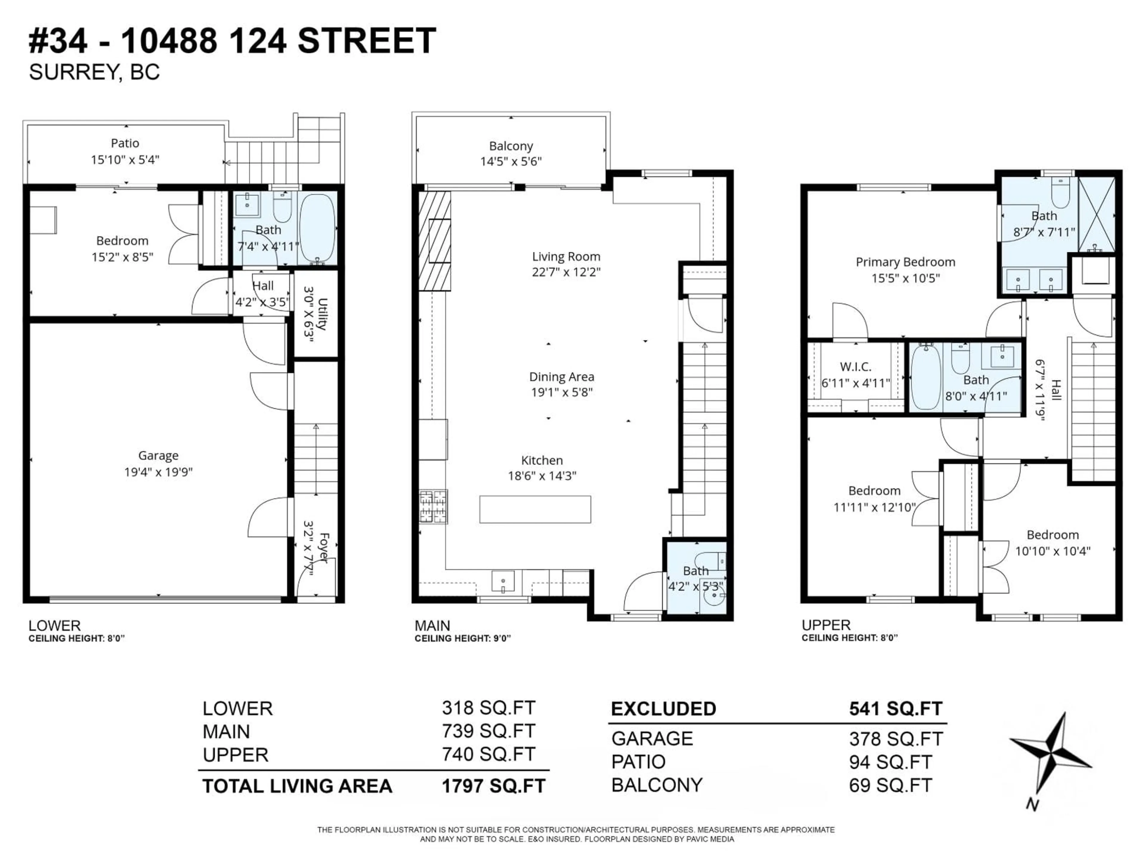 Floor plan for 34 - 10488 124 STREET, Surrey British Columbia V3V0E9