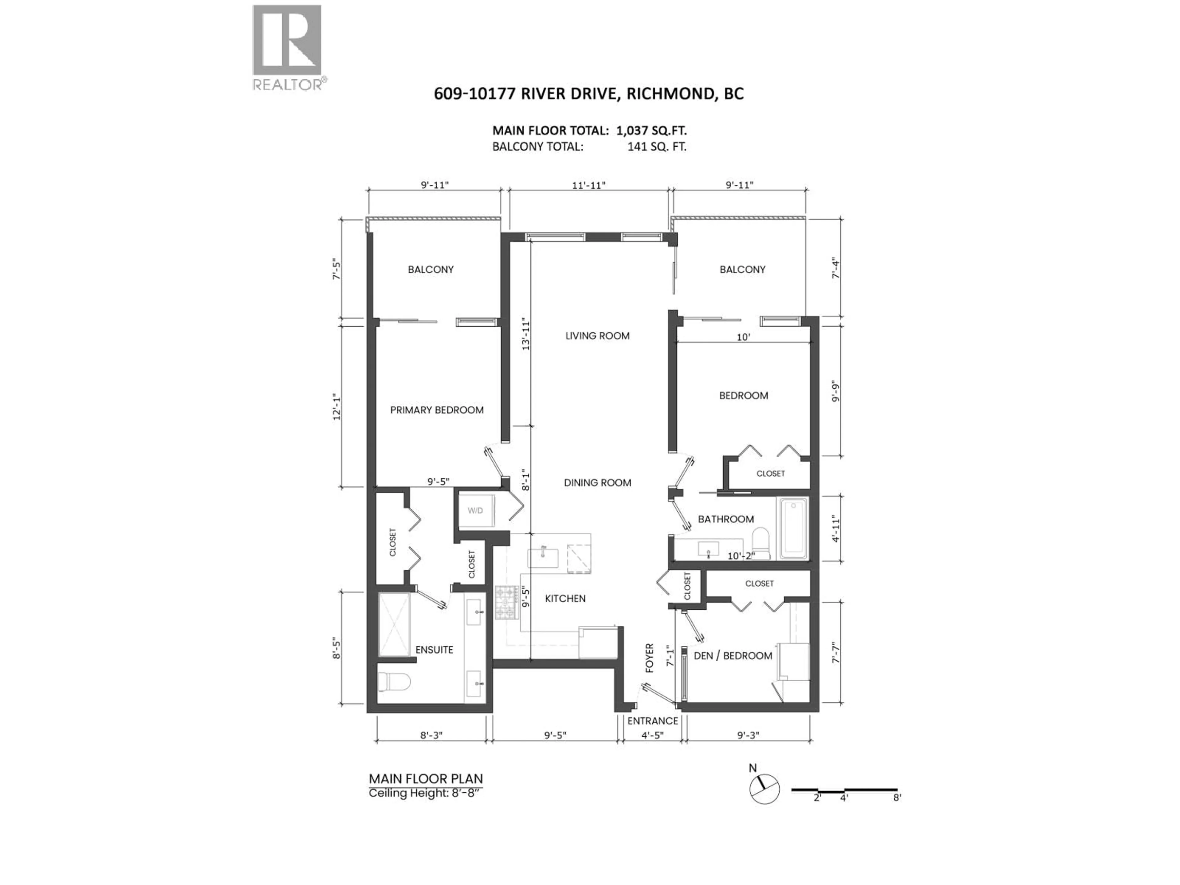Floor plan for 609 - 10177 RIVER DRIVE, Richmond British Columbia V6X0S2