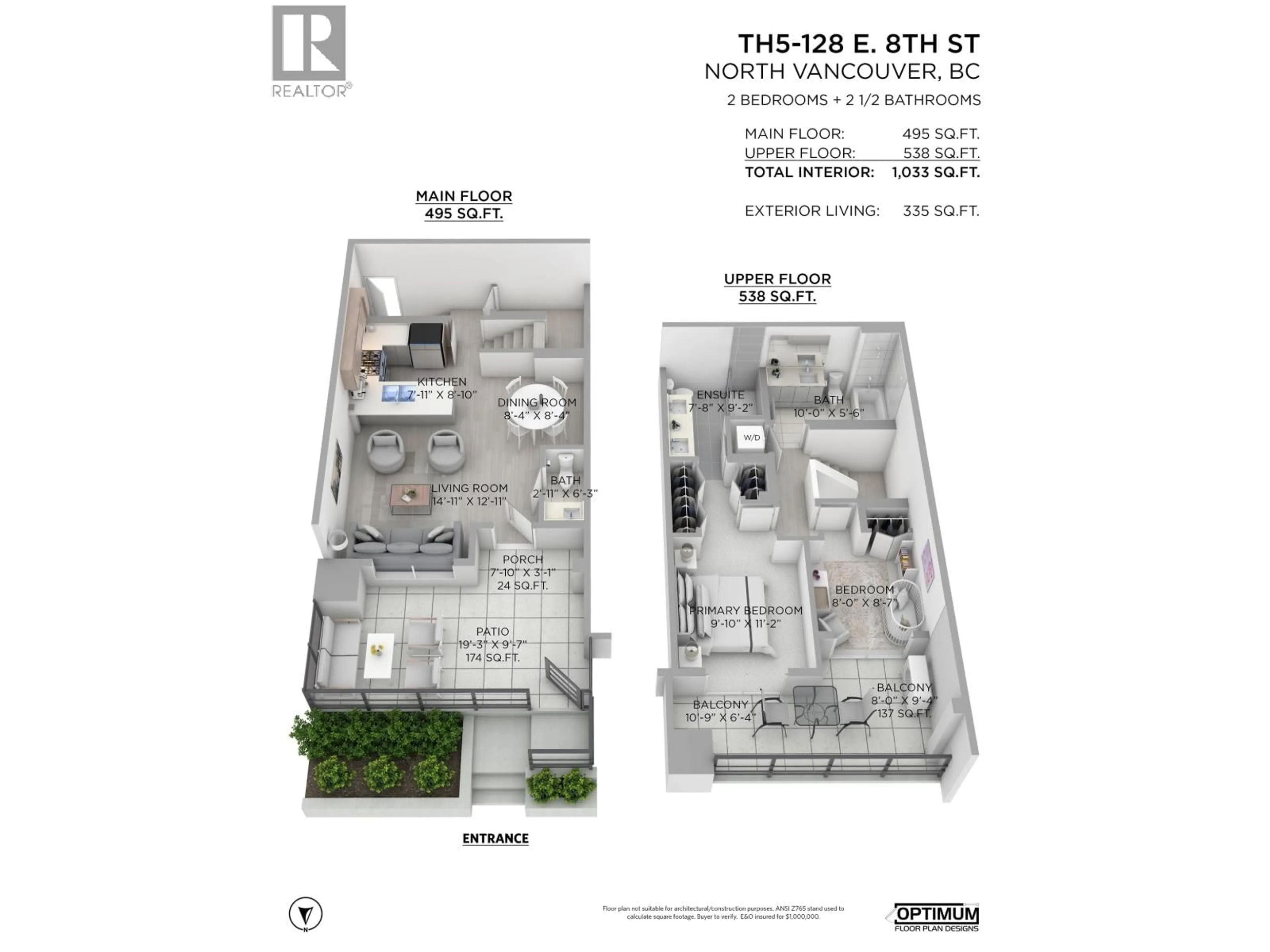 Floor plan for TH5 - 128 8TH STREET, North Vancouver British Columbia V7L0H2