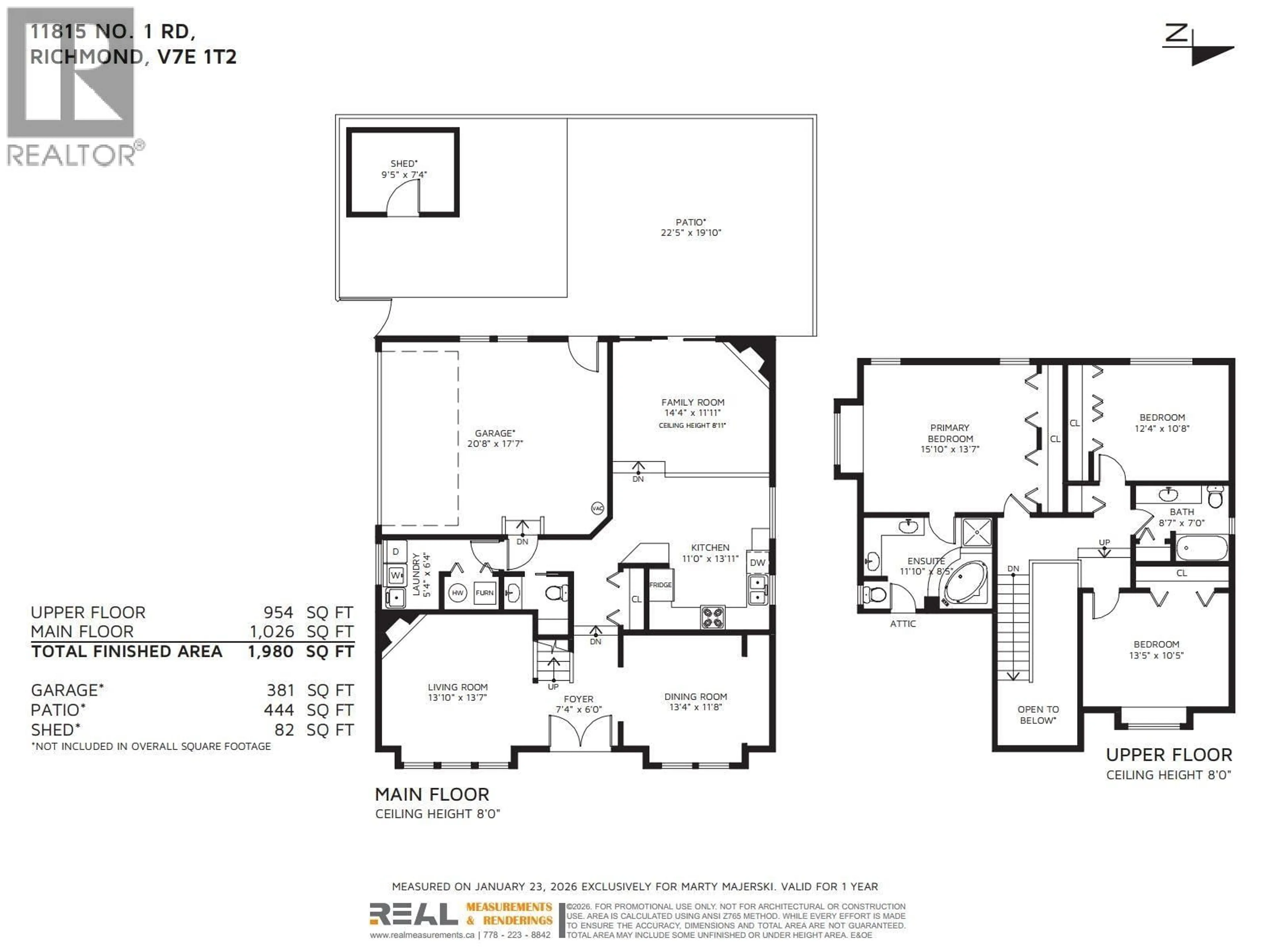Floor plan for 11815 NO. 1 ROAD, Richmond British Columbia V7E1T2