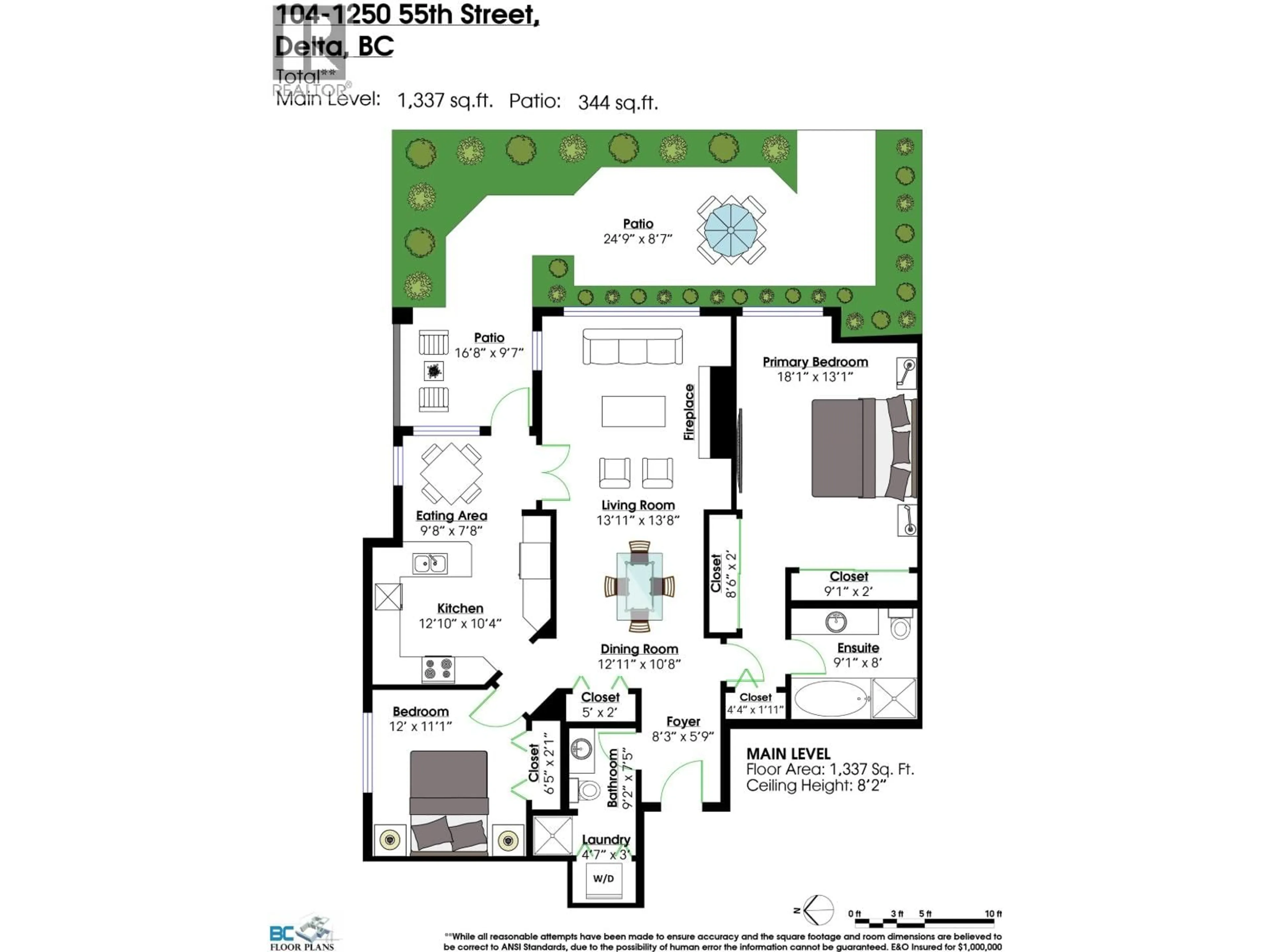 Floor plan for 104 - 1250 55 STREET, Delta British Columbia V4M3K3