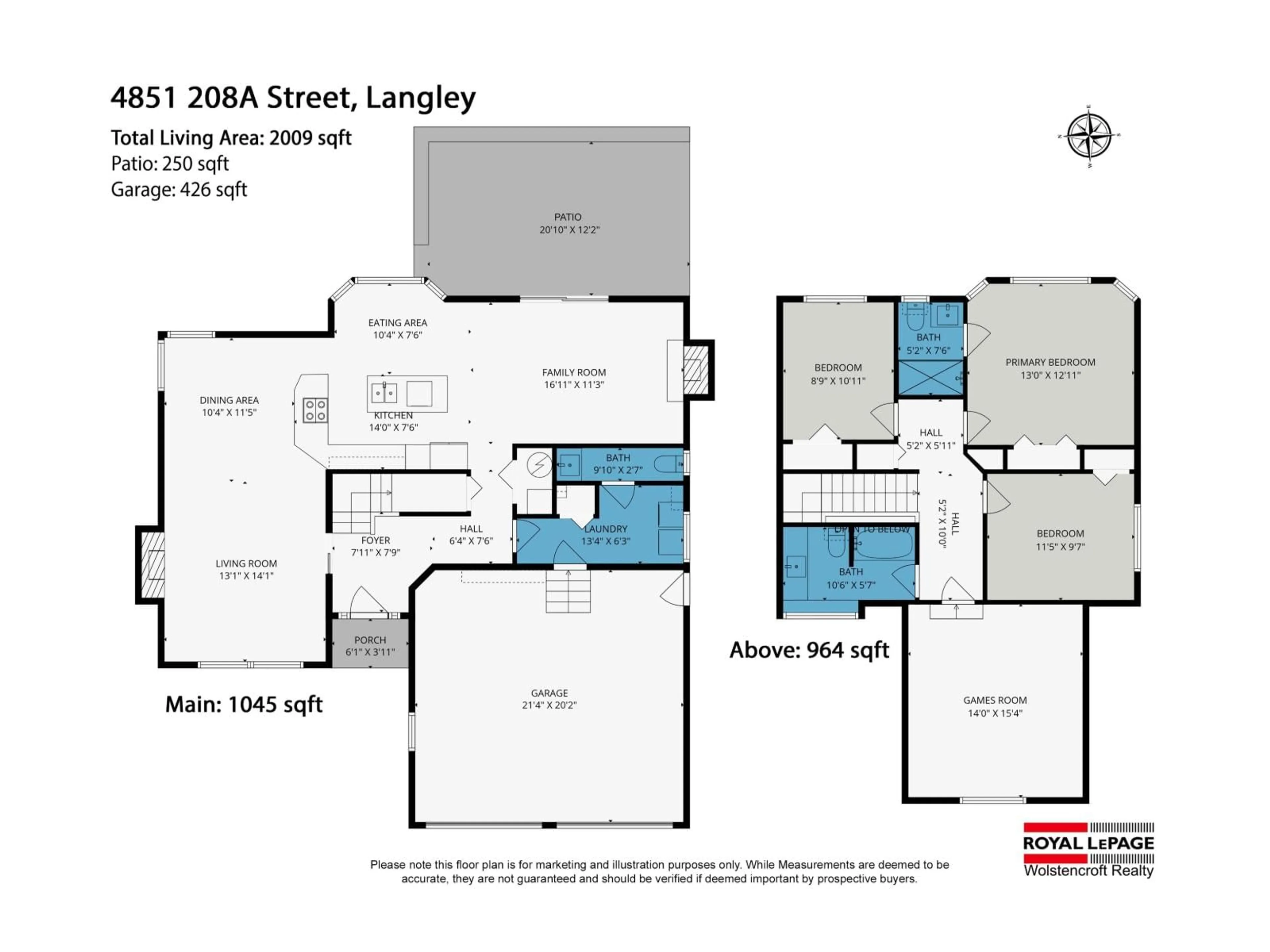 Floor plan for 4851 208A STREET, Langley British Columbia V3A5X9
