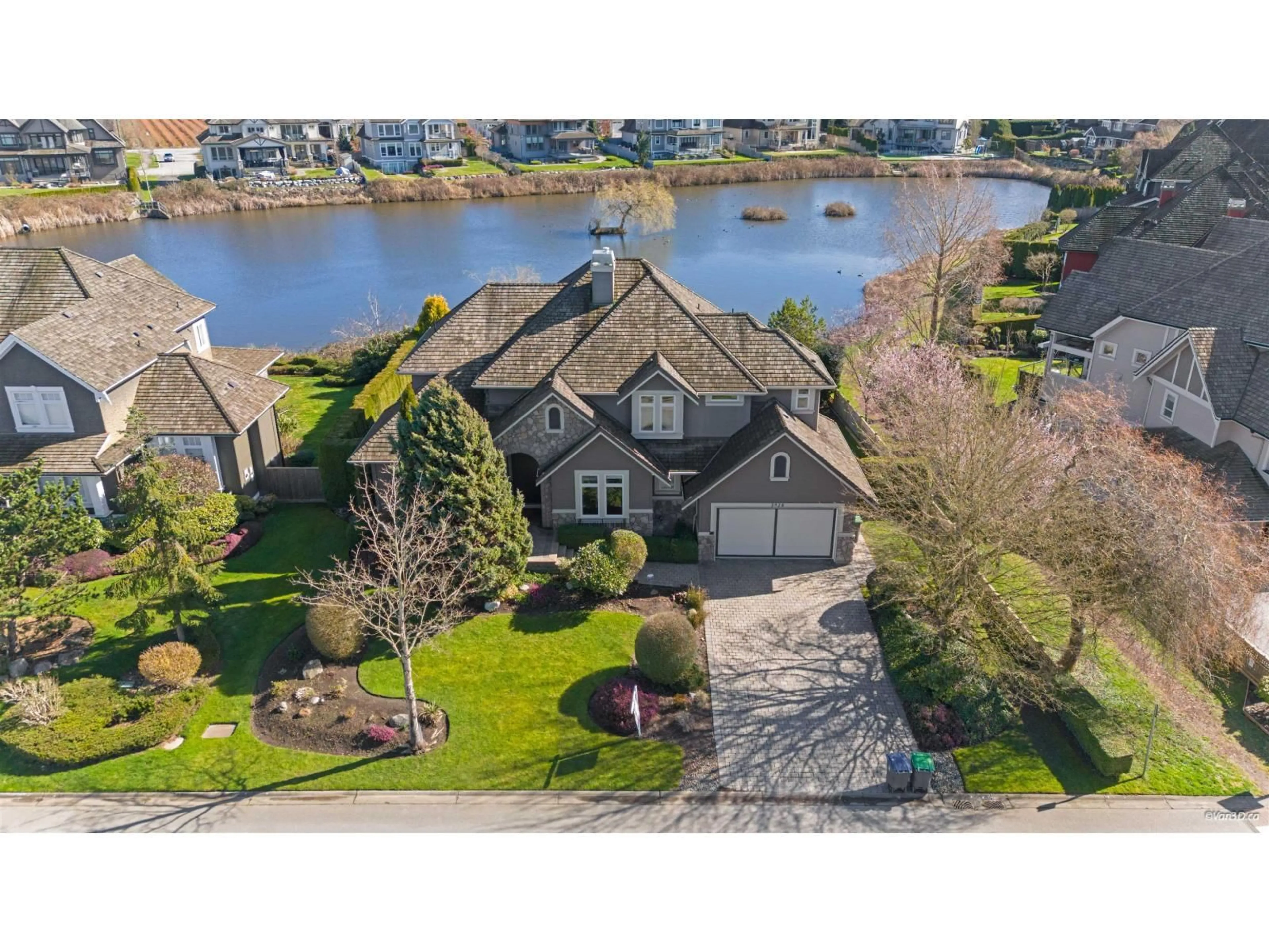 A pic from outside/outdoor area/front of a property/back of a property/a pic from drone, water/lake/river/ocean view for 3928 159 STREET, Surrey British Columbia V3Z0Y3
