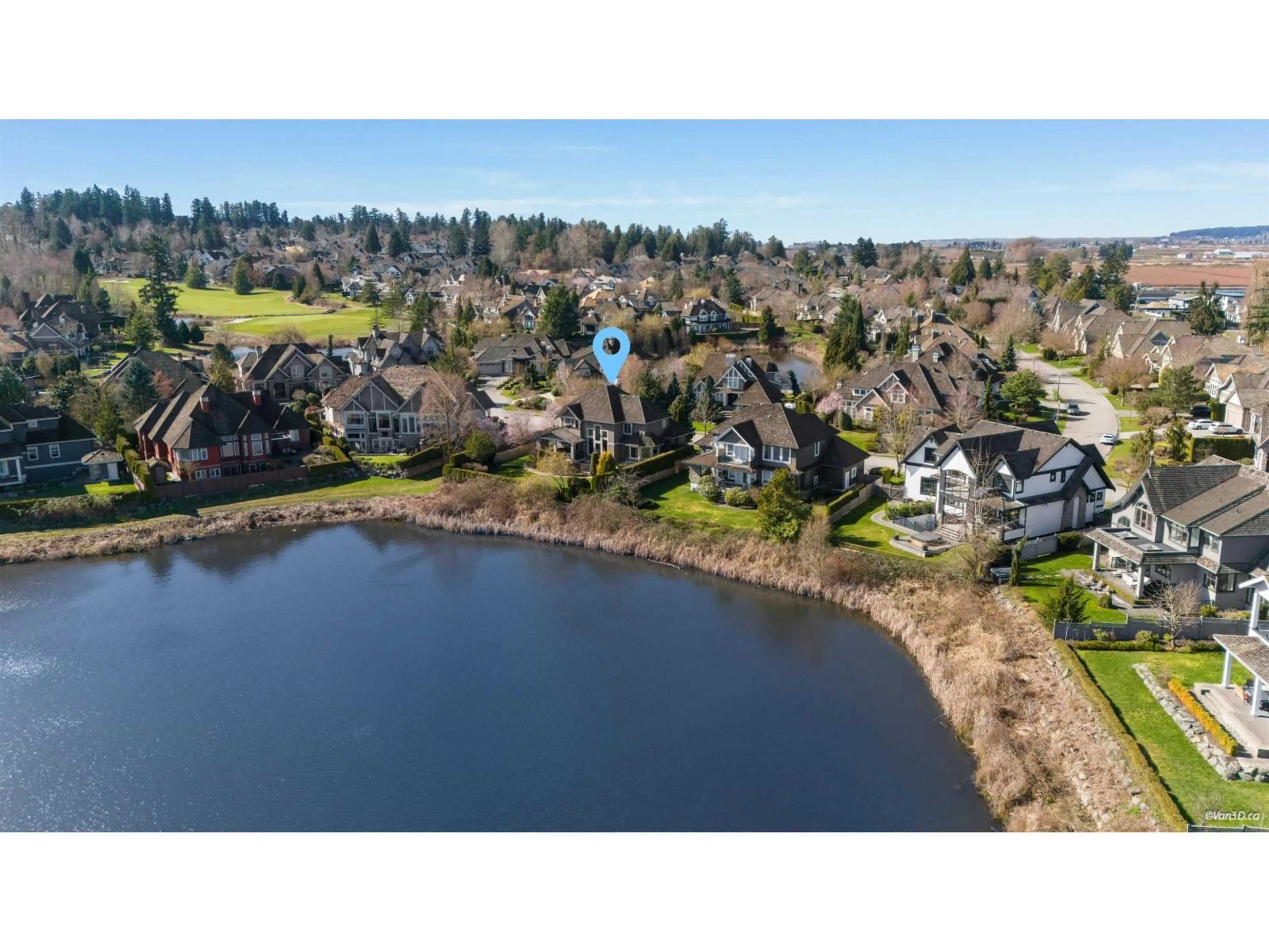 A pic from outside/outdoor area/front of a property/back of a property/a pic from drone, water/lake/river/ocean view for 3928 159 STREET, Surrey British Columbia V3Z0Y3