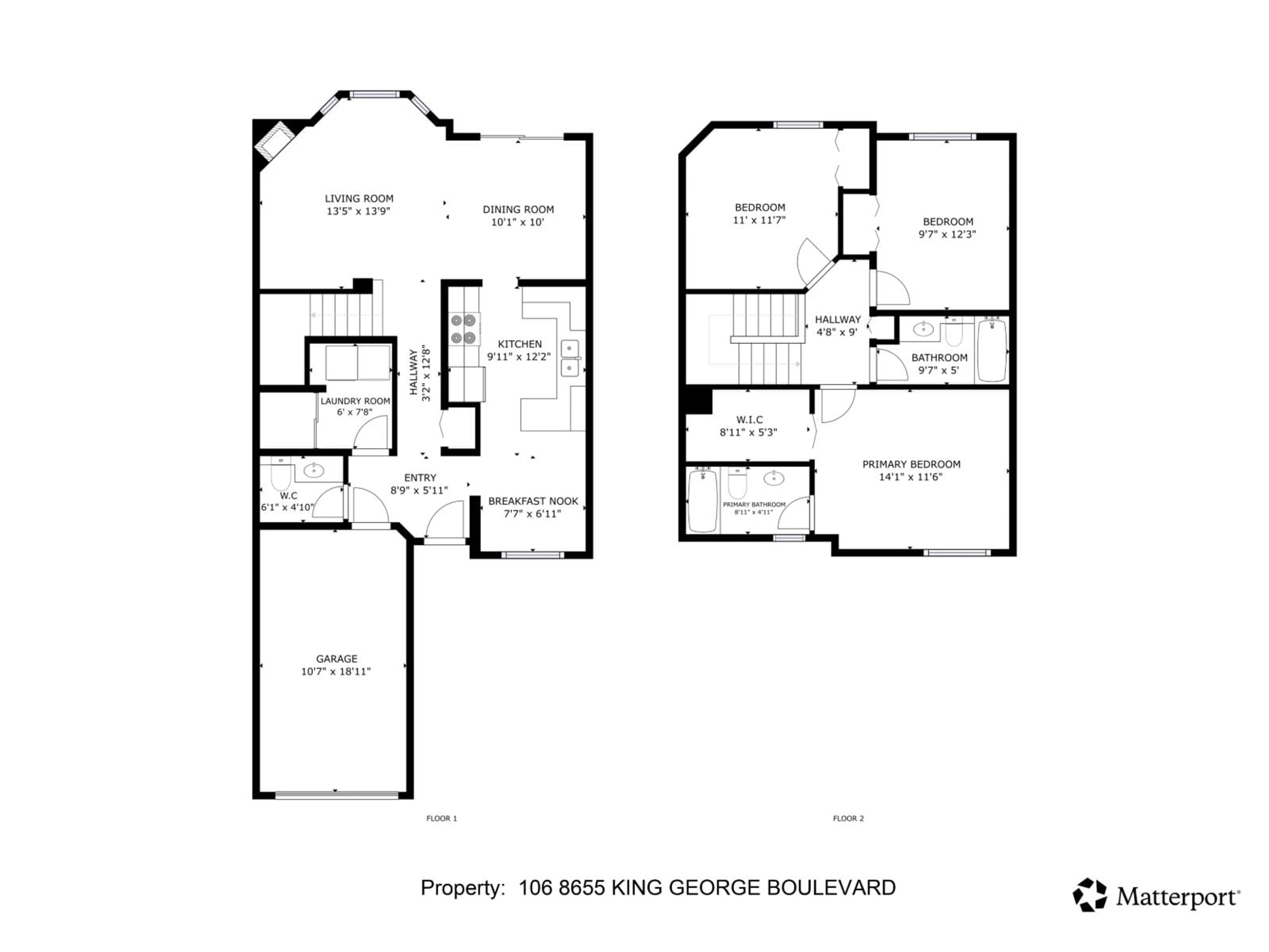 Floor plan for 106 - 8655 KING GEORGE BOULEVARD, Surrey British Columbia V3W5C4