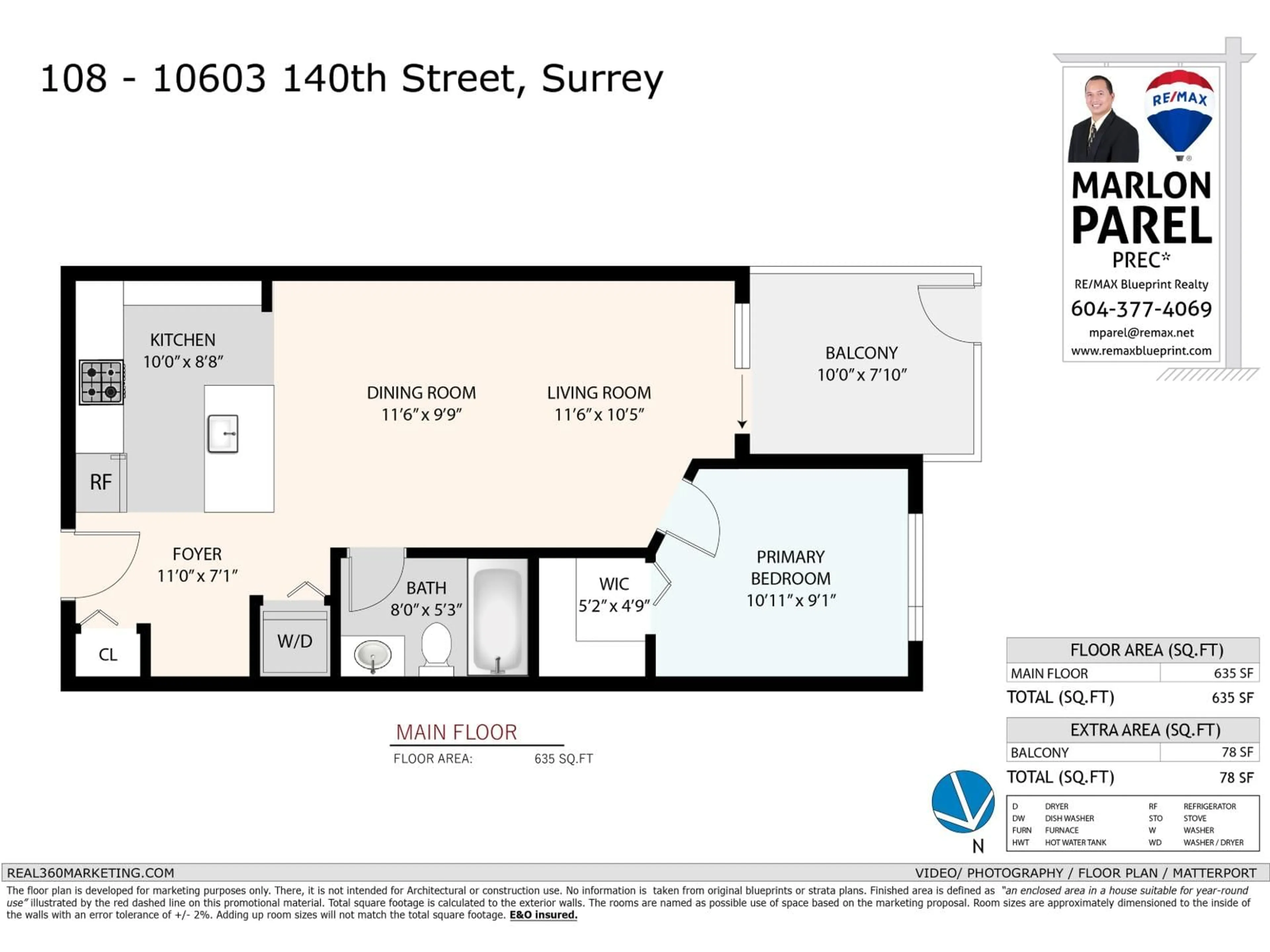 Floor plan for 108 - 10603 140 STREET, Surrey British Columbia V3T0M8