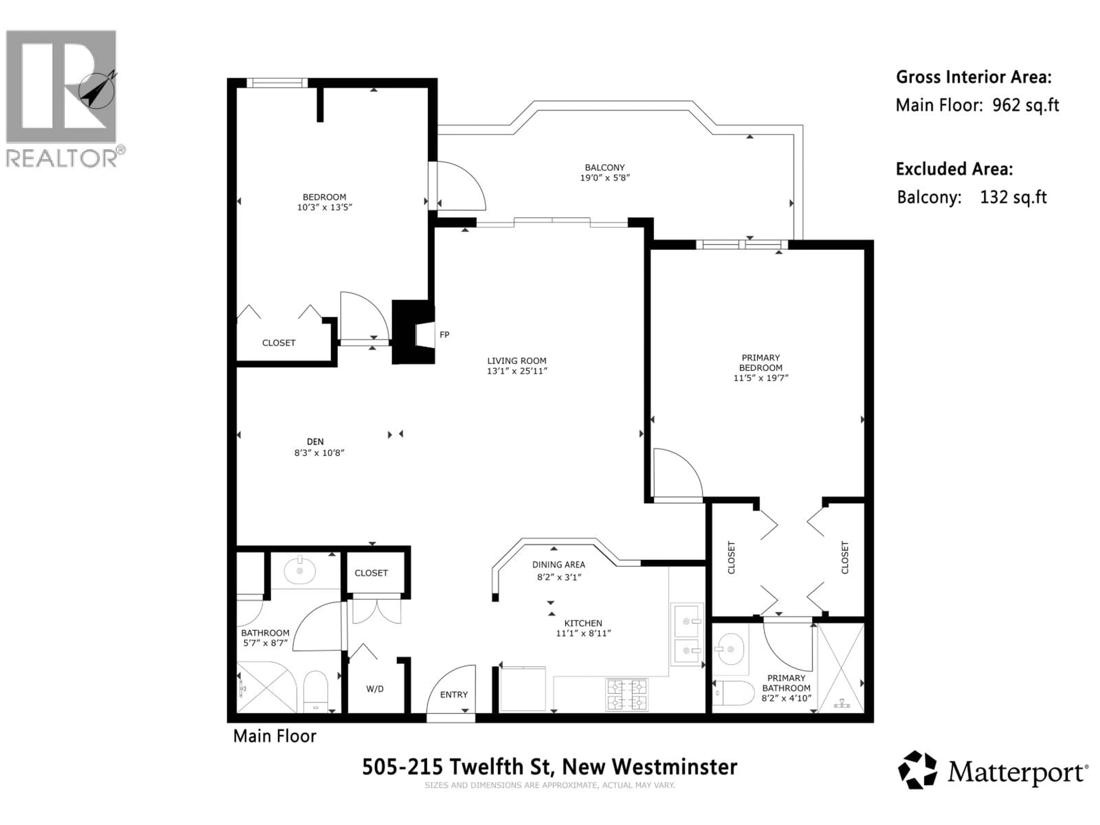 Floor plan for 505 - 215 TWELFTH STREET, New Westminster British Columbia V3M4H4