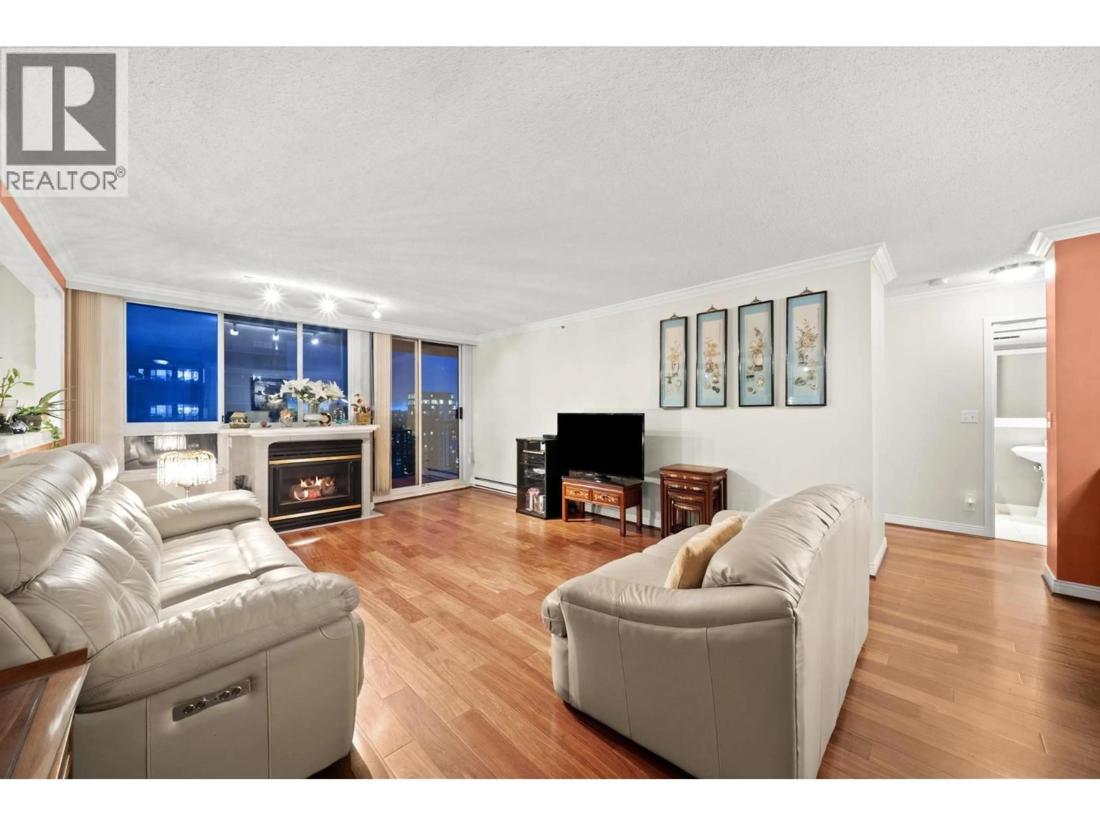 Living room with furniture, wood/laminate floor for 1801 - 555 AUSTIN AVENUE, Coquitlam British Columbia V3K6R8