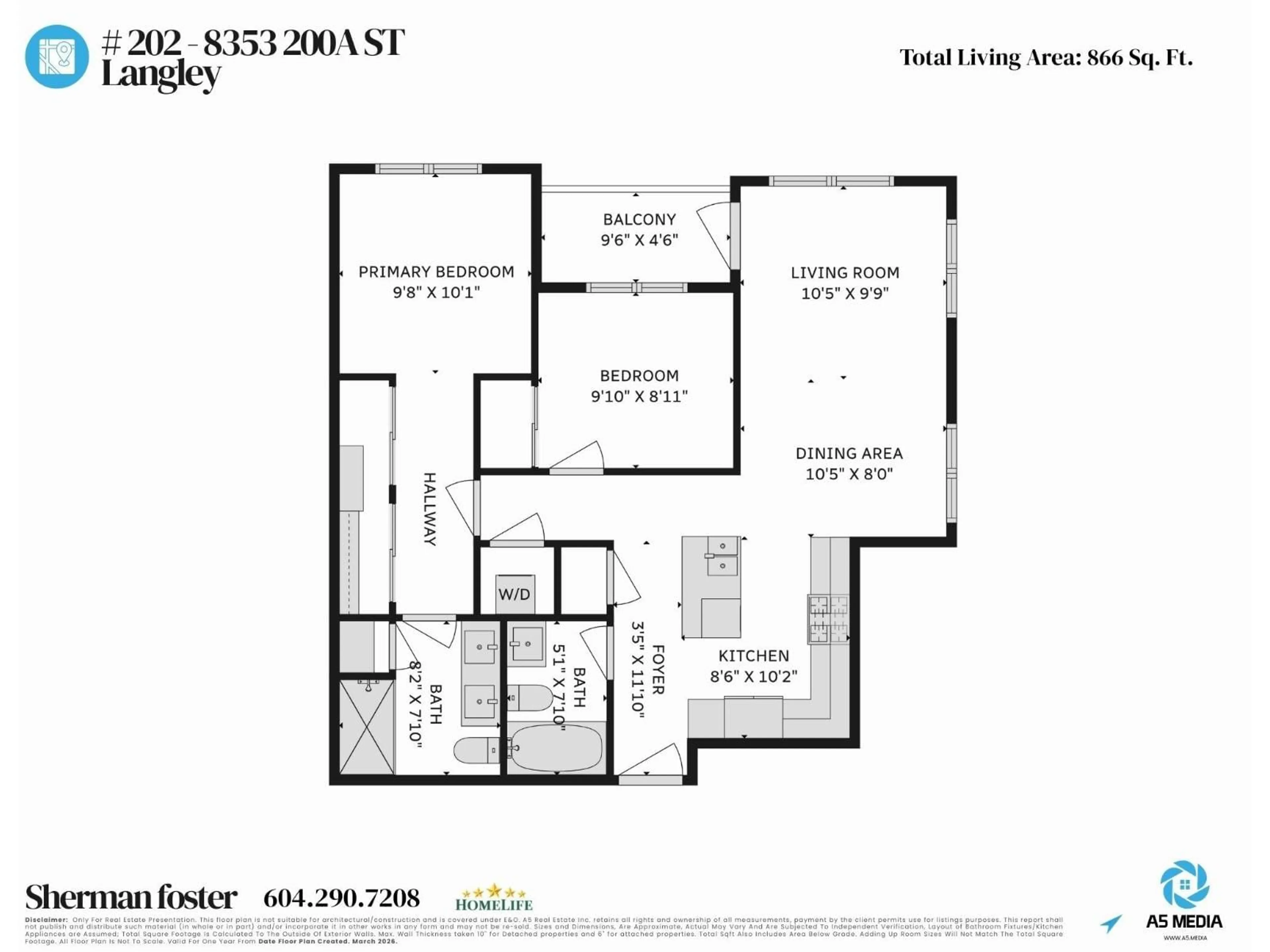 Floor plan for 202 - 8353 200A STREET, Langley British Columbia V2Y5K7