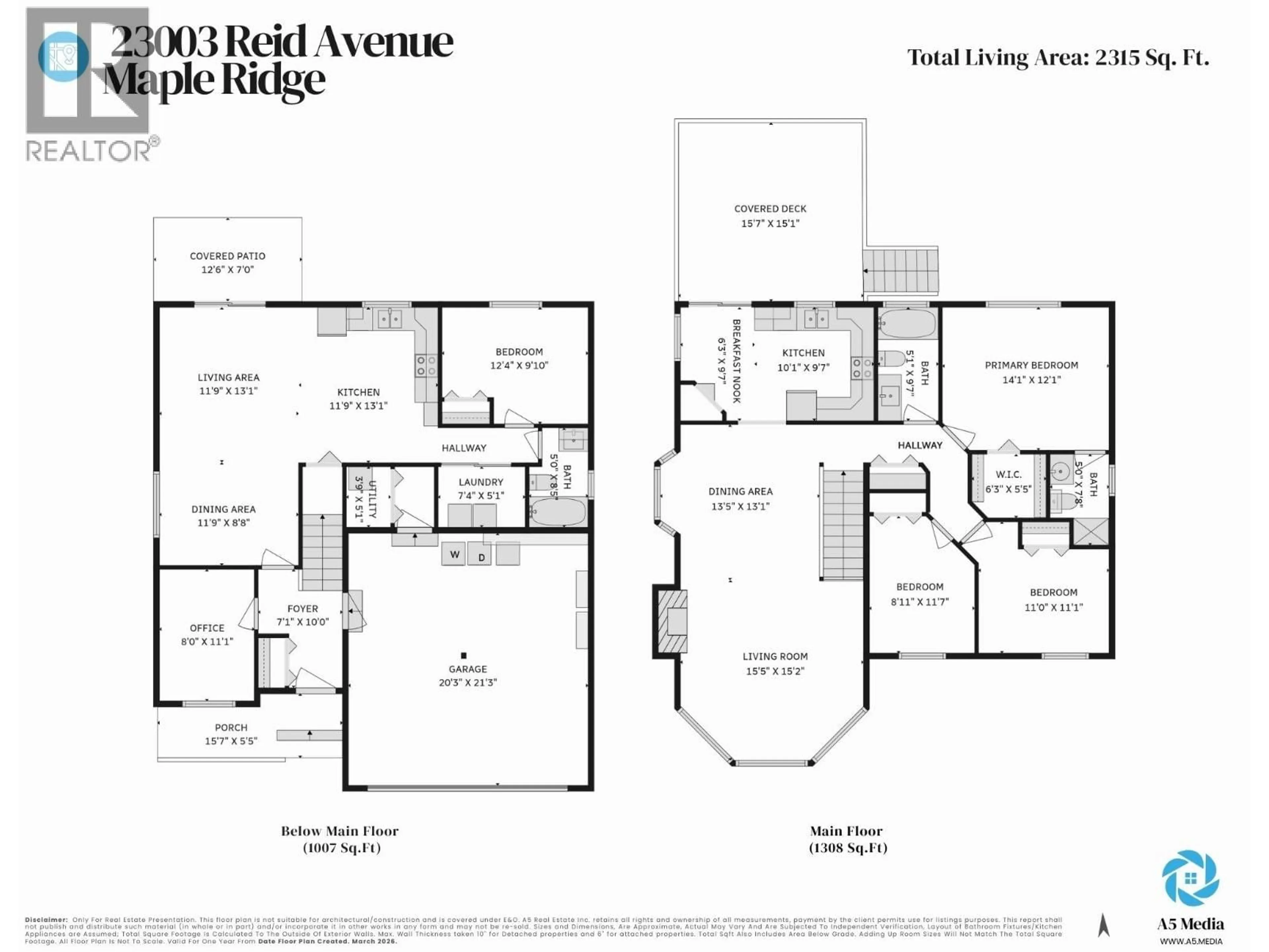 Floor plan for 23003 REID AVENUE, Maple Ridge British Columbia V2X0C2