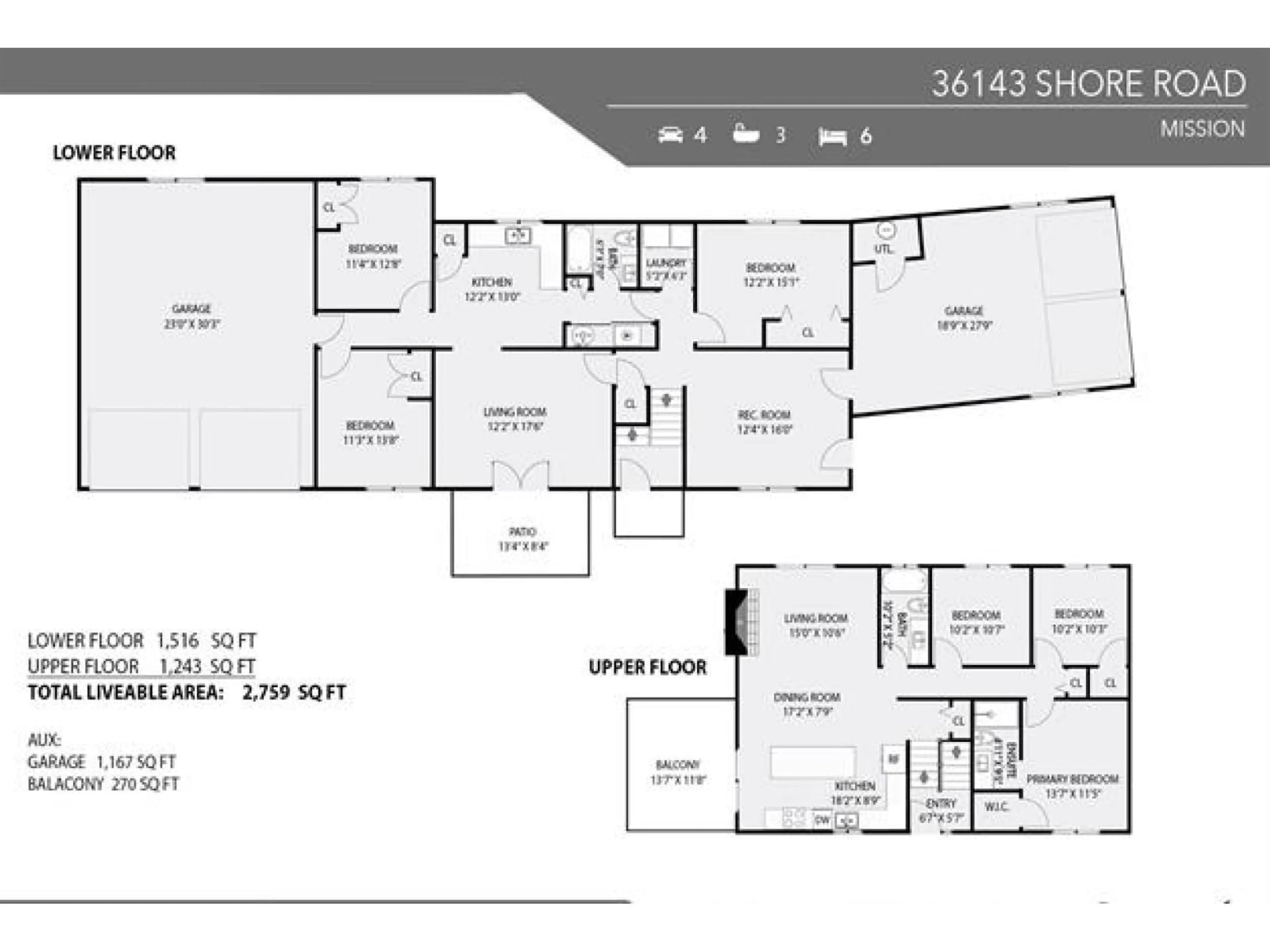 Floor plan for 36143 SHORE ROAD, Mission British Columbia V2V4J1