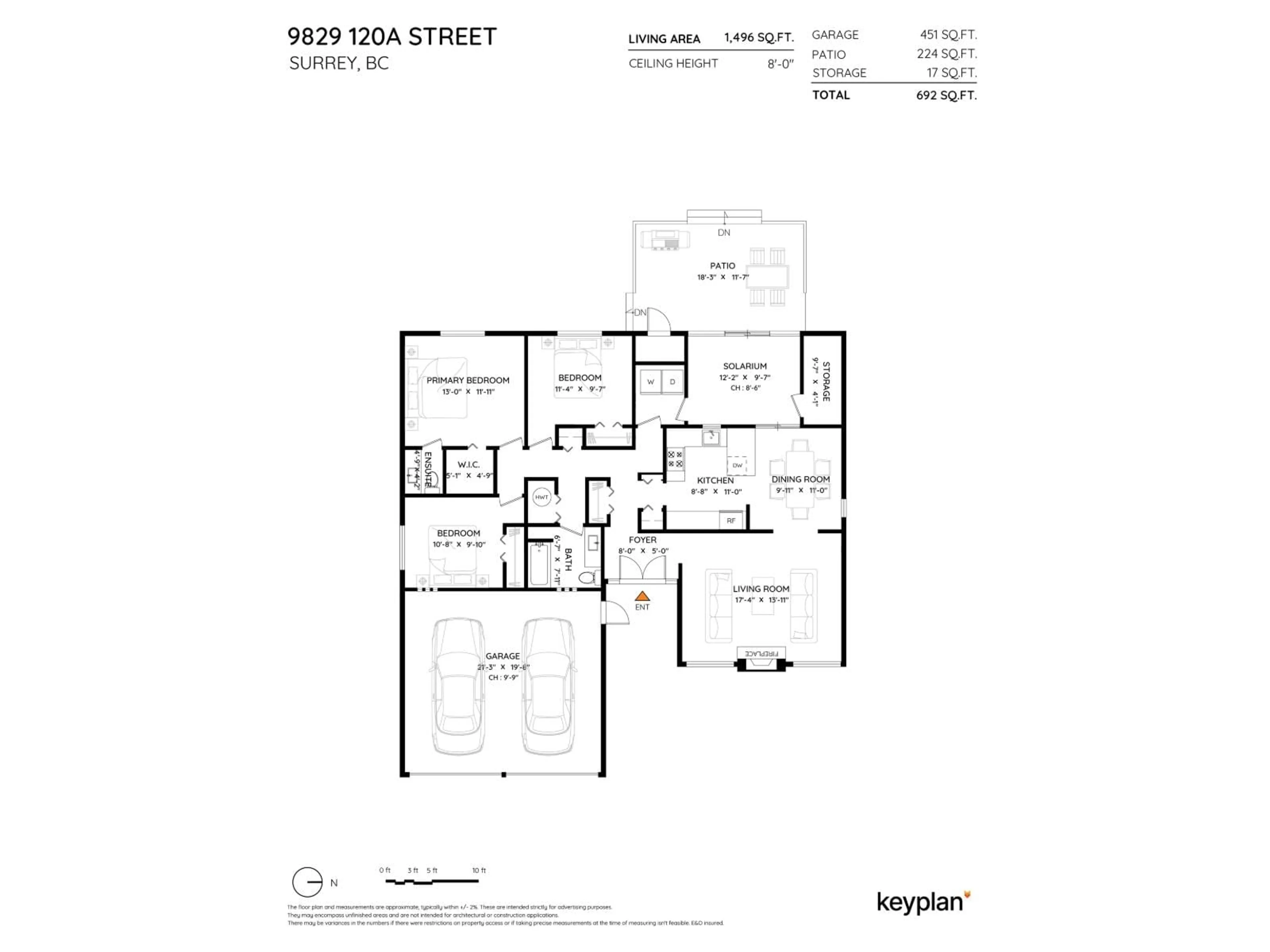 Floor plan for 9829 120A STREET, Surrey British Columbia V3V4H8