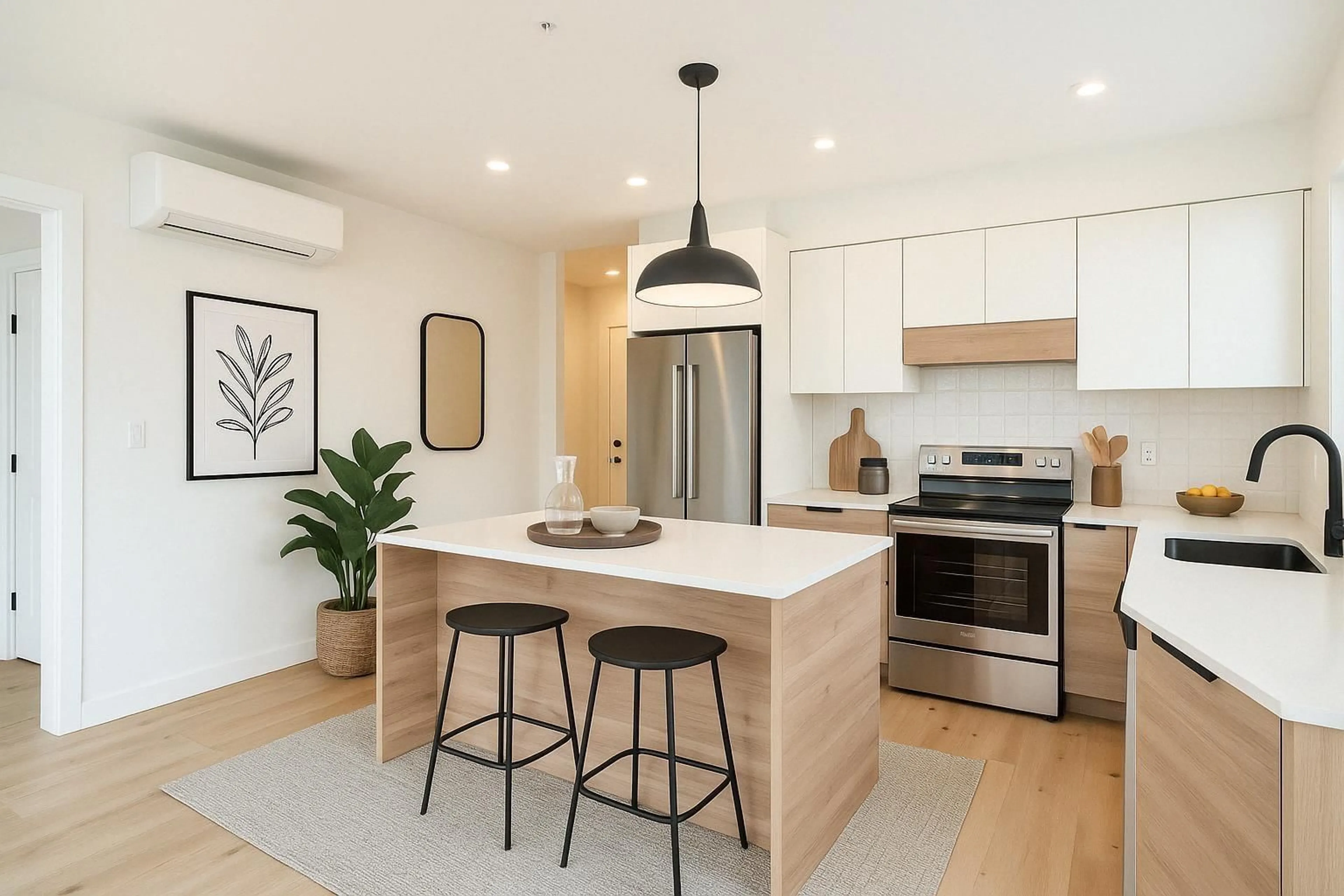 Open concept kitchen, wood/laminate floor for 106 - 33920 BEST STREET, Mission British Columbia V2V7A4