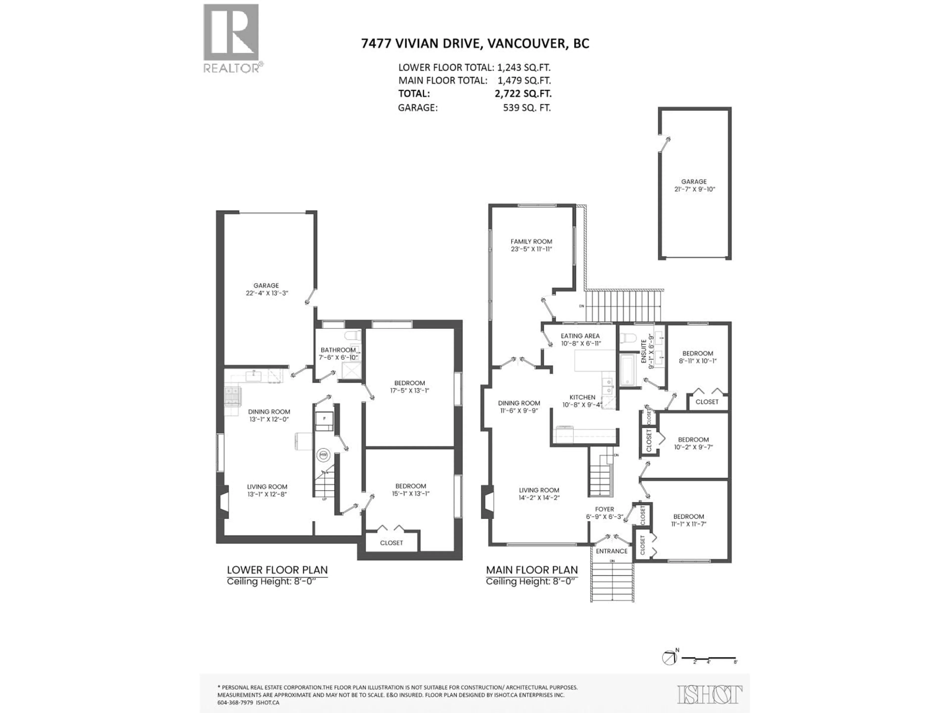 Floor plan for 7477 VIVIAN DRIVE, Vancouver British Columbia V5S2V5