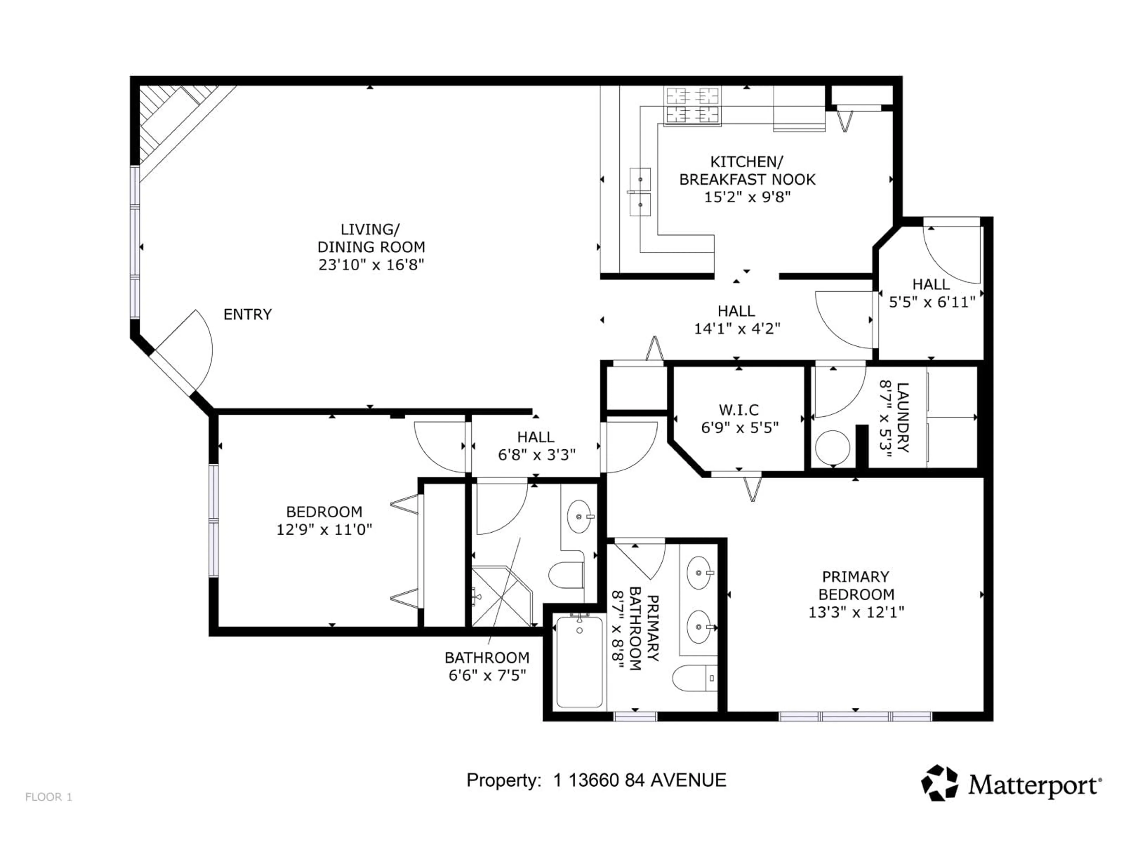 Floor plan for 1 - 13660 84 AVENUE, Surrey British Columbia V3W0T6