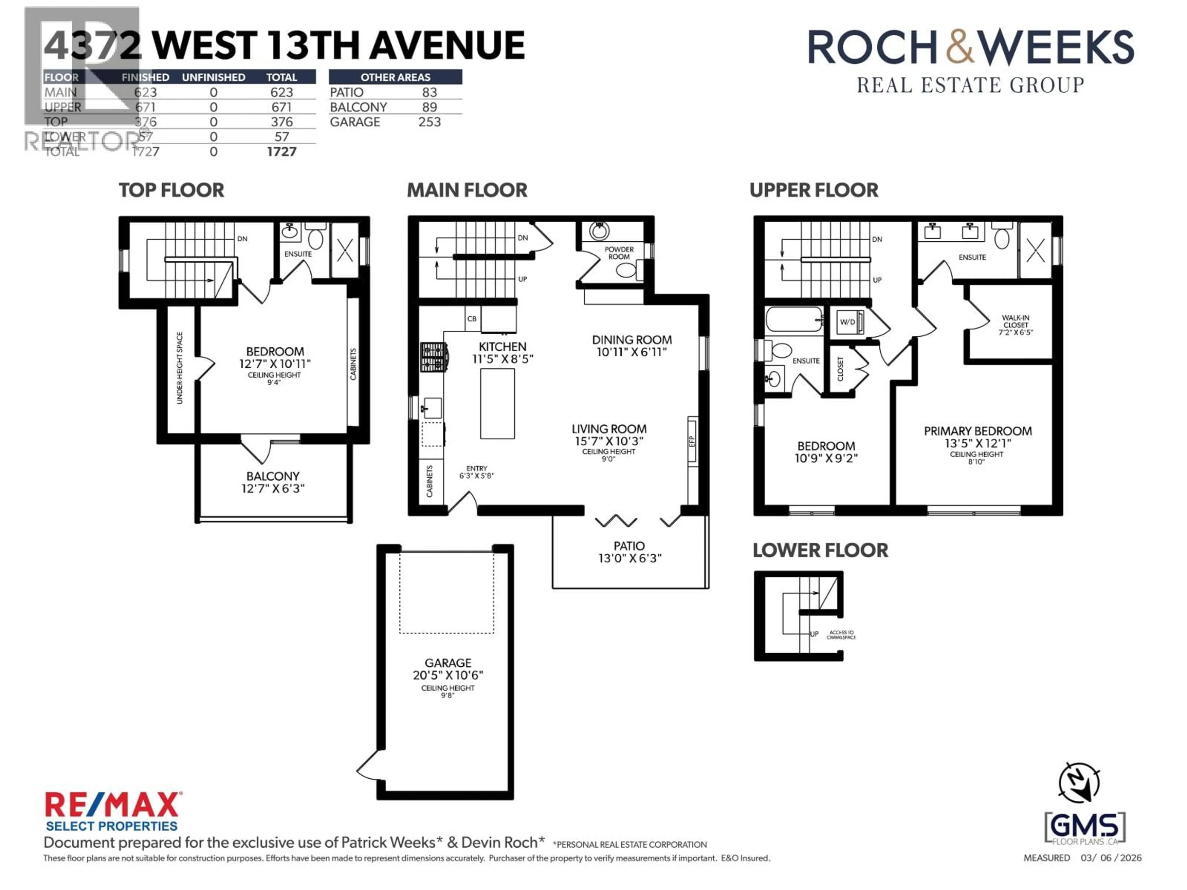 Floor plan for 4372 13TH AVENUE, Vancouver British Columbia V6R2T9