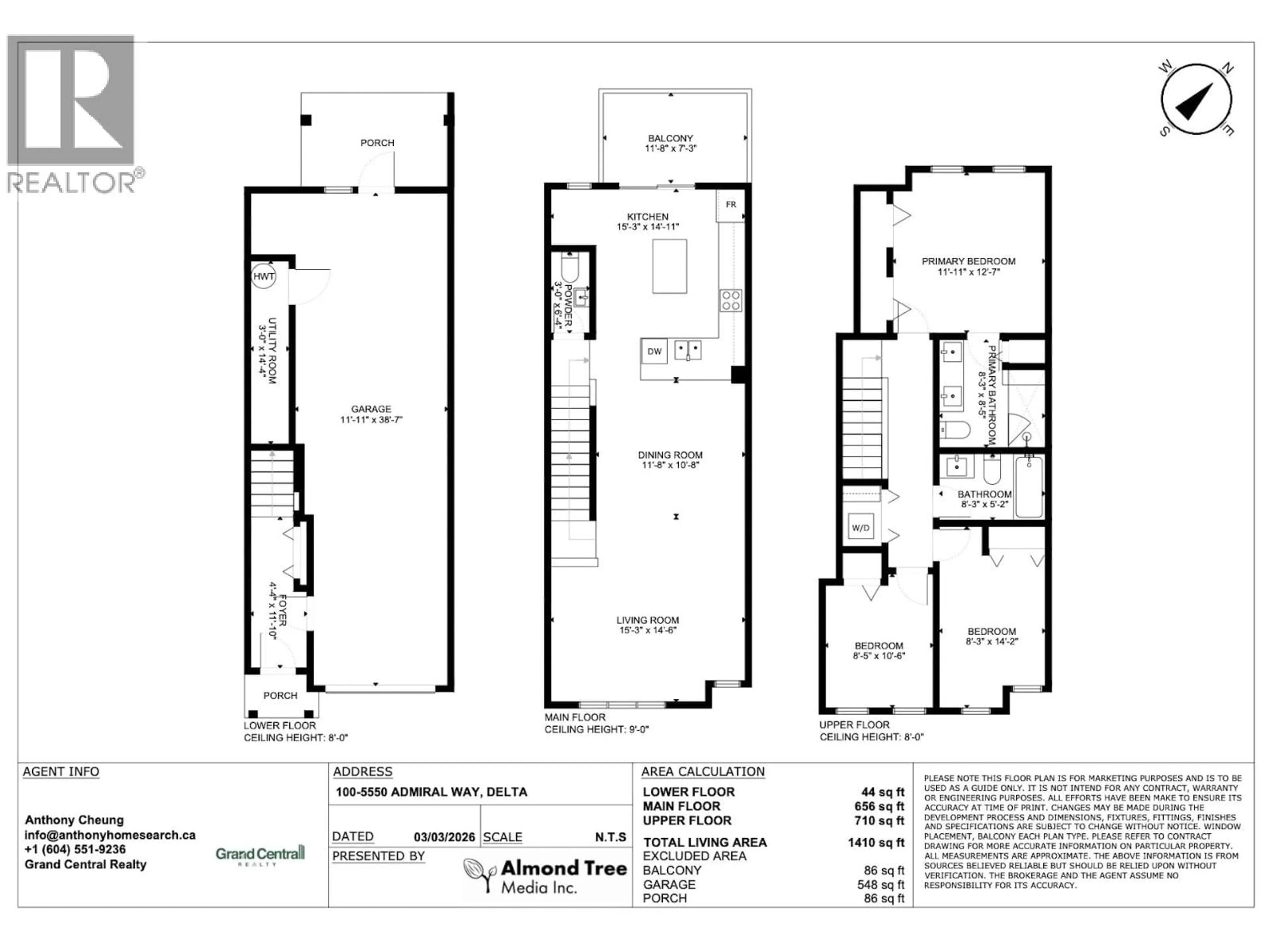 Floor plan for 100 - 5550 ADMIRAL WAY, Delta British Columbia V4K0C4