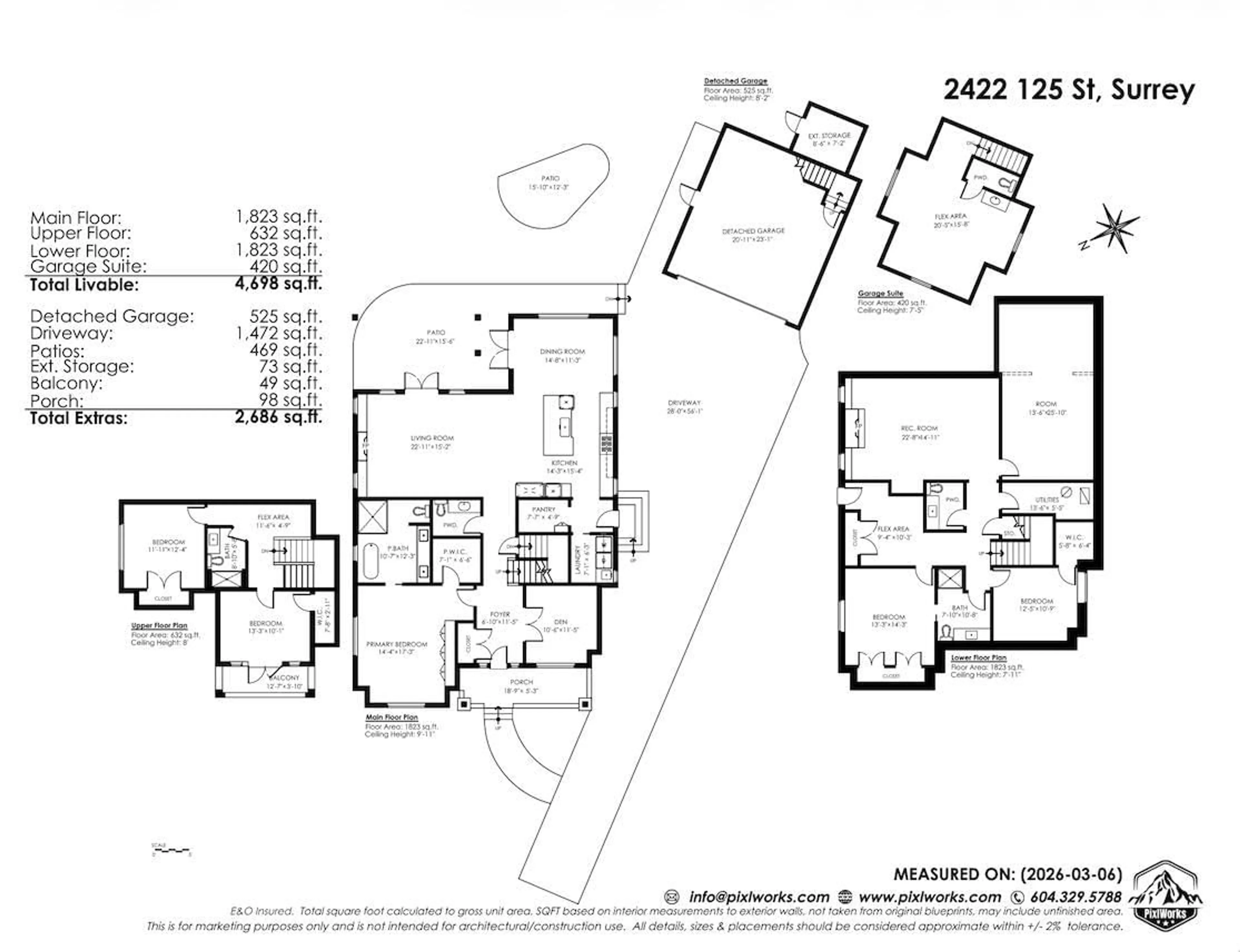 Floor plan for 2422 125 STREET, Surrey British Columbia V4A9Y3