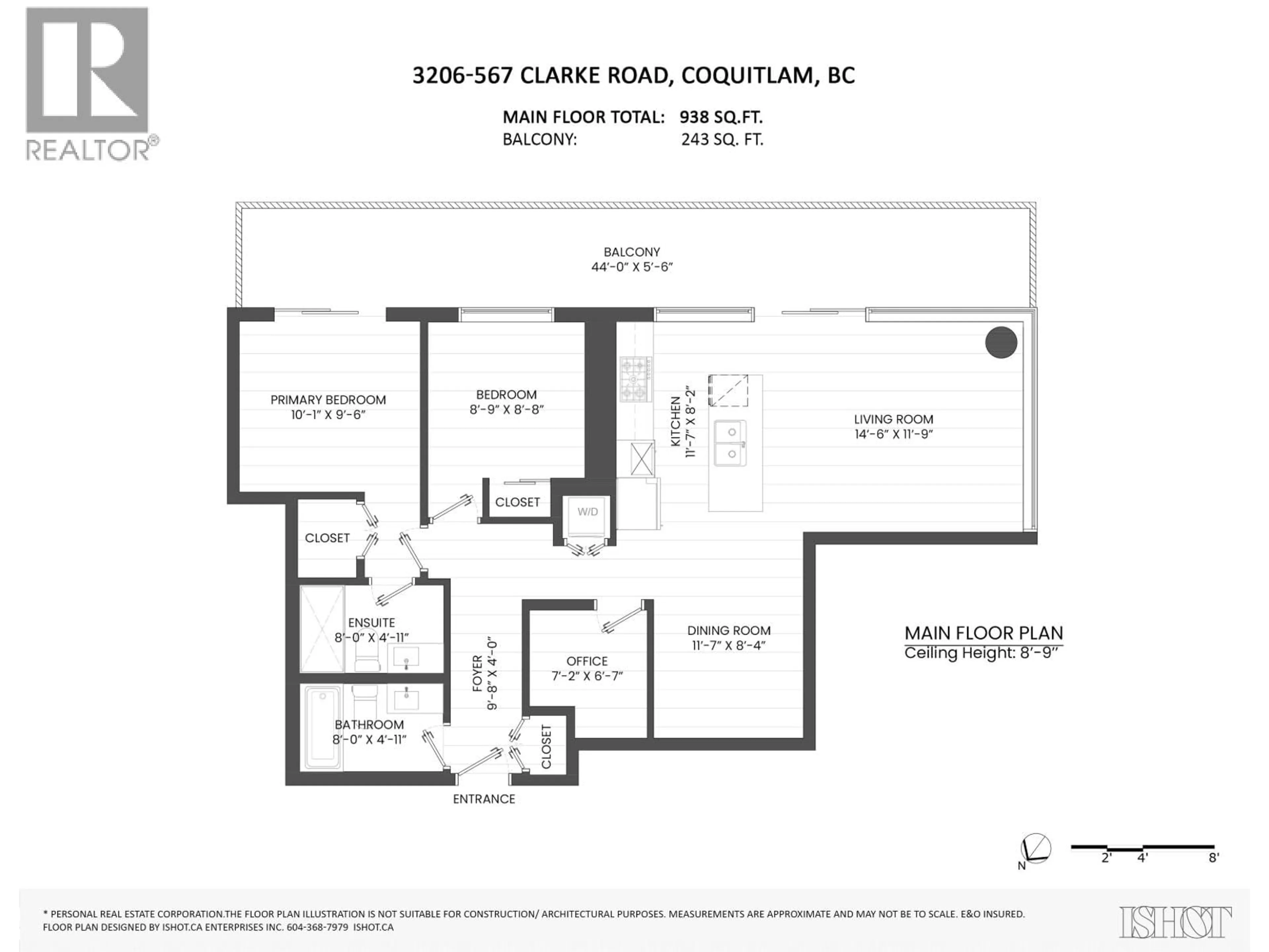 Floor plan for 3206 - 567 CLARKE ROAD, Coquitlam British Columbia V3J0K7