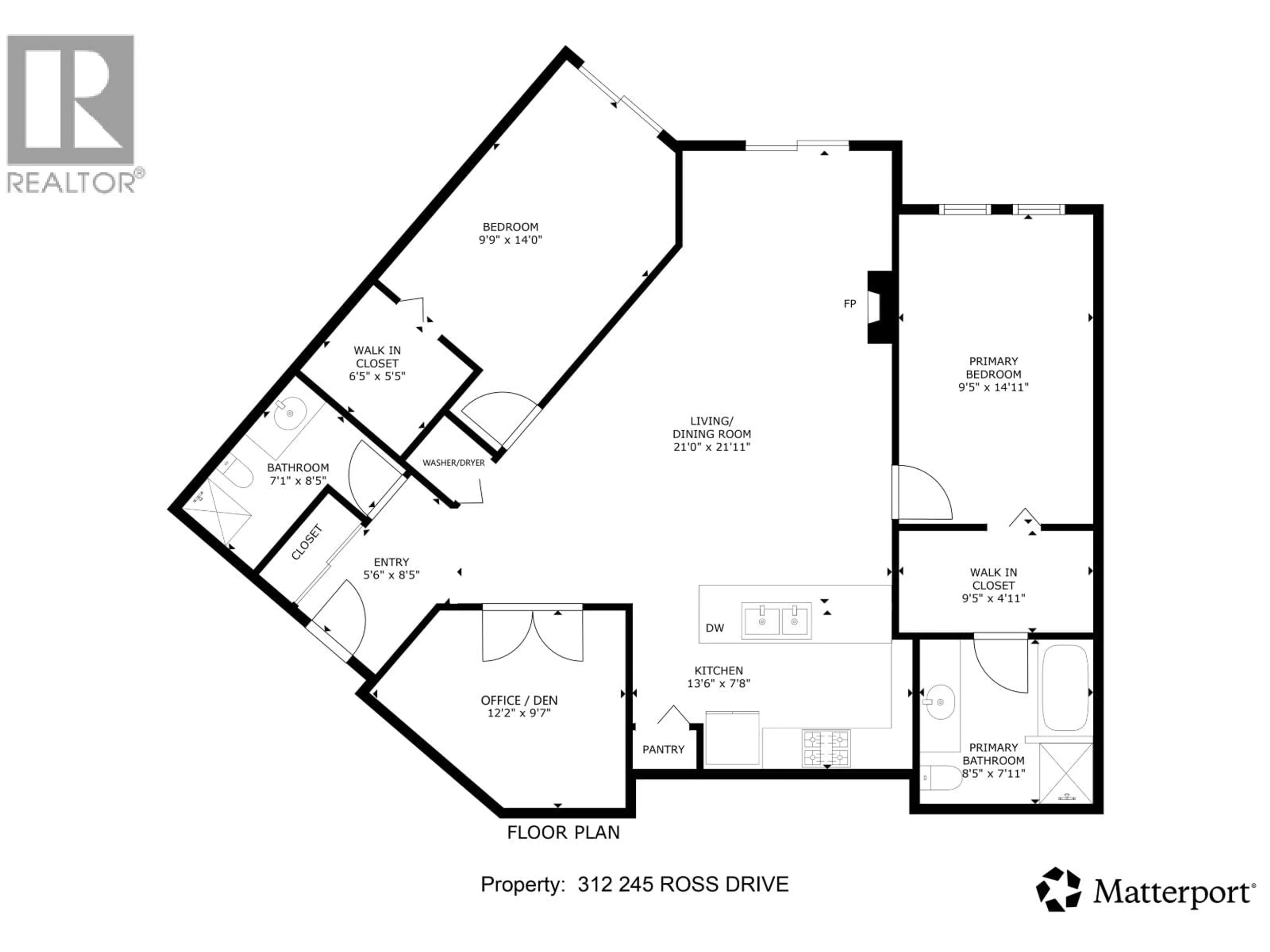 Floor plan for 312 - 245 ROSS DRIVE, New Westminster British Columbia V3L0B6