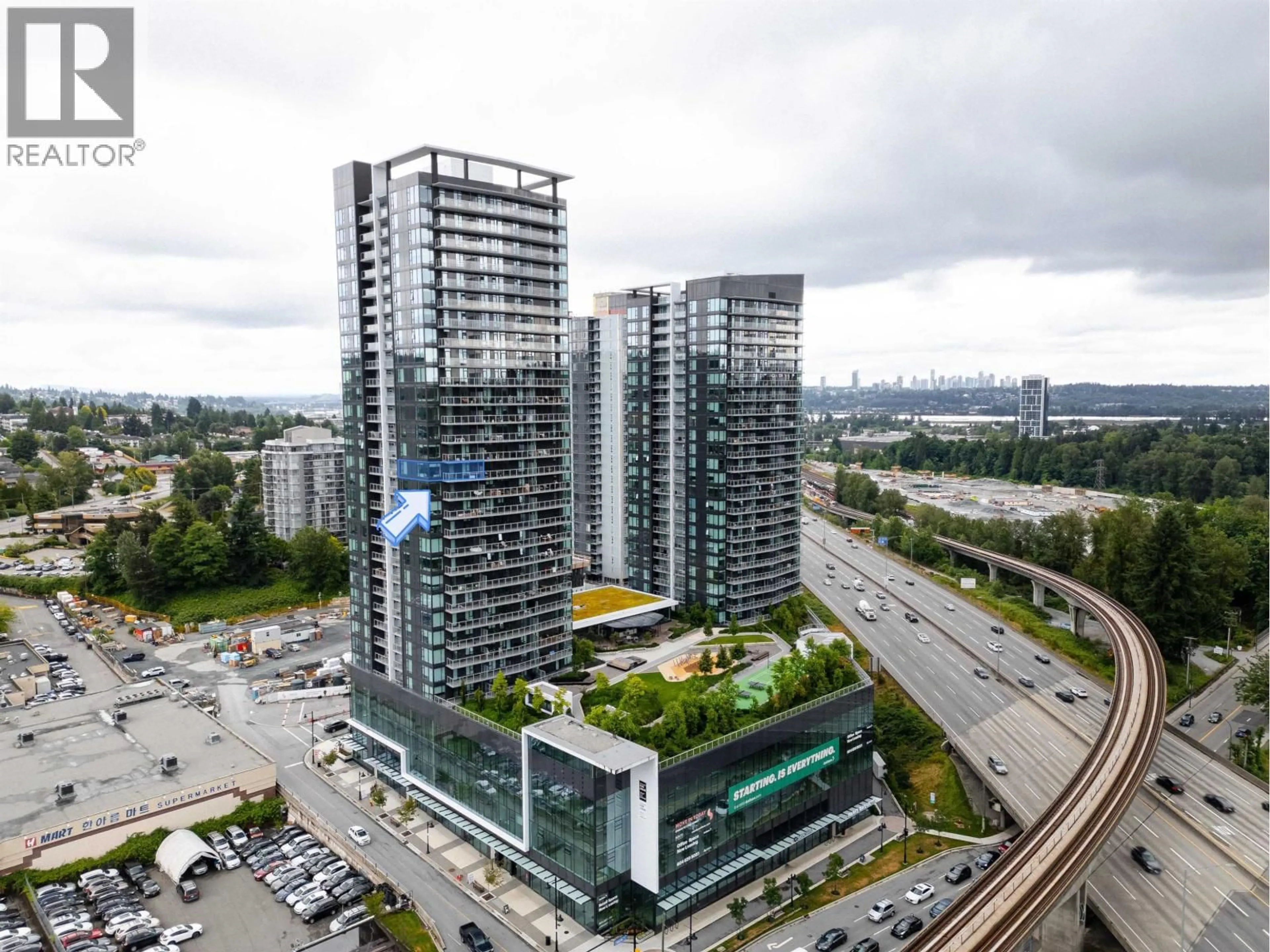 A pic from outside/outdoor area/front of a property/back of a property/a pic from drone, city buildings view from balcony for 1809 - 318 ALDERSON AVENUE, Coquitlam British Columbia V3K0J1