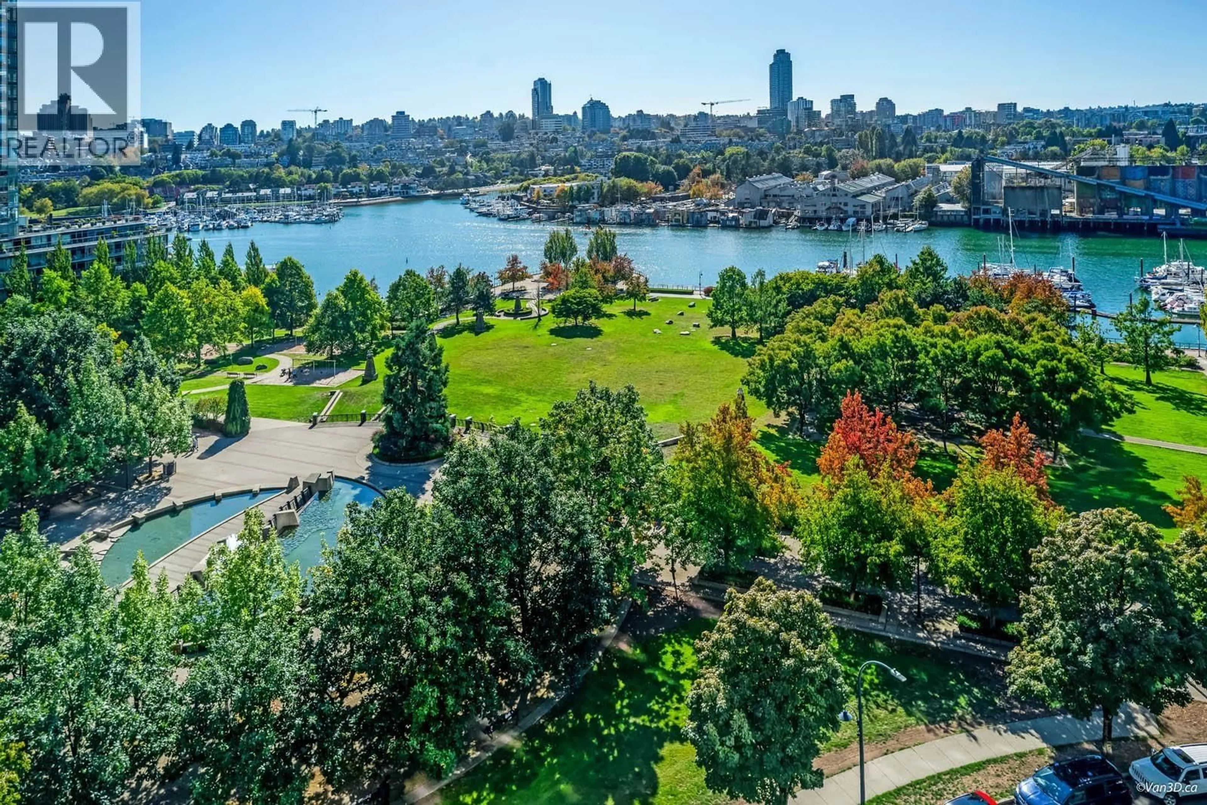 A pic from outside/outdoor area/front of a property/back of a property/a pic from drone, water/lake/river/ocean view for 1506 - 583 BEACH CRESCENT, Vancouver British Columbia V6Z3E6