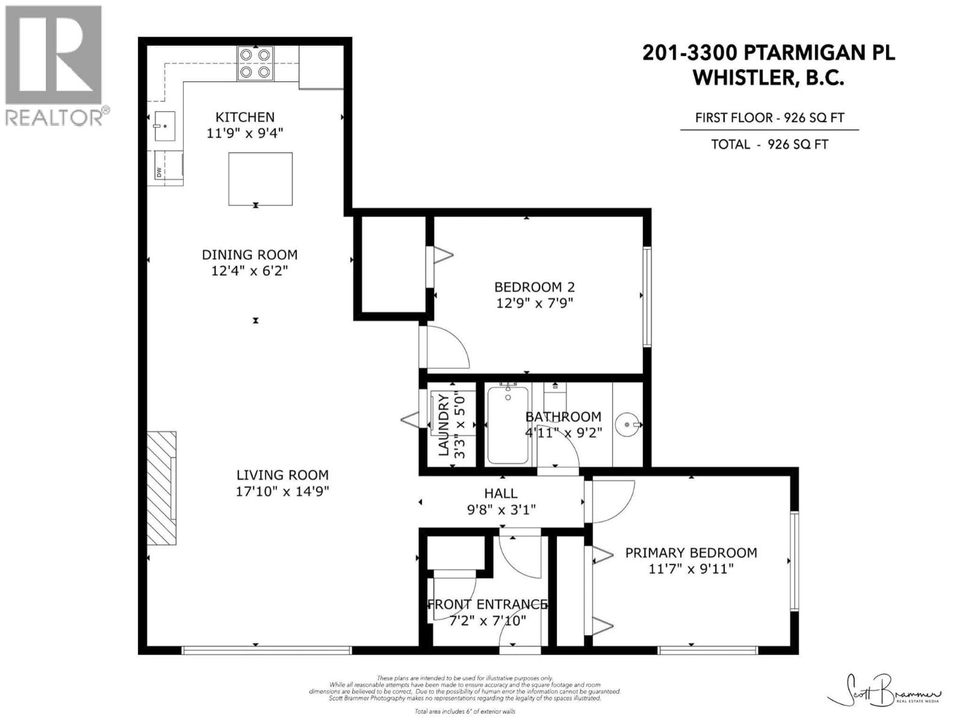 Floor plan for 201 - 3300 PTARMIGAN PLACE, Whistler British Columbia V8E0V5