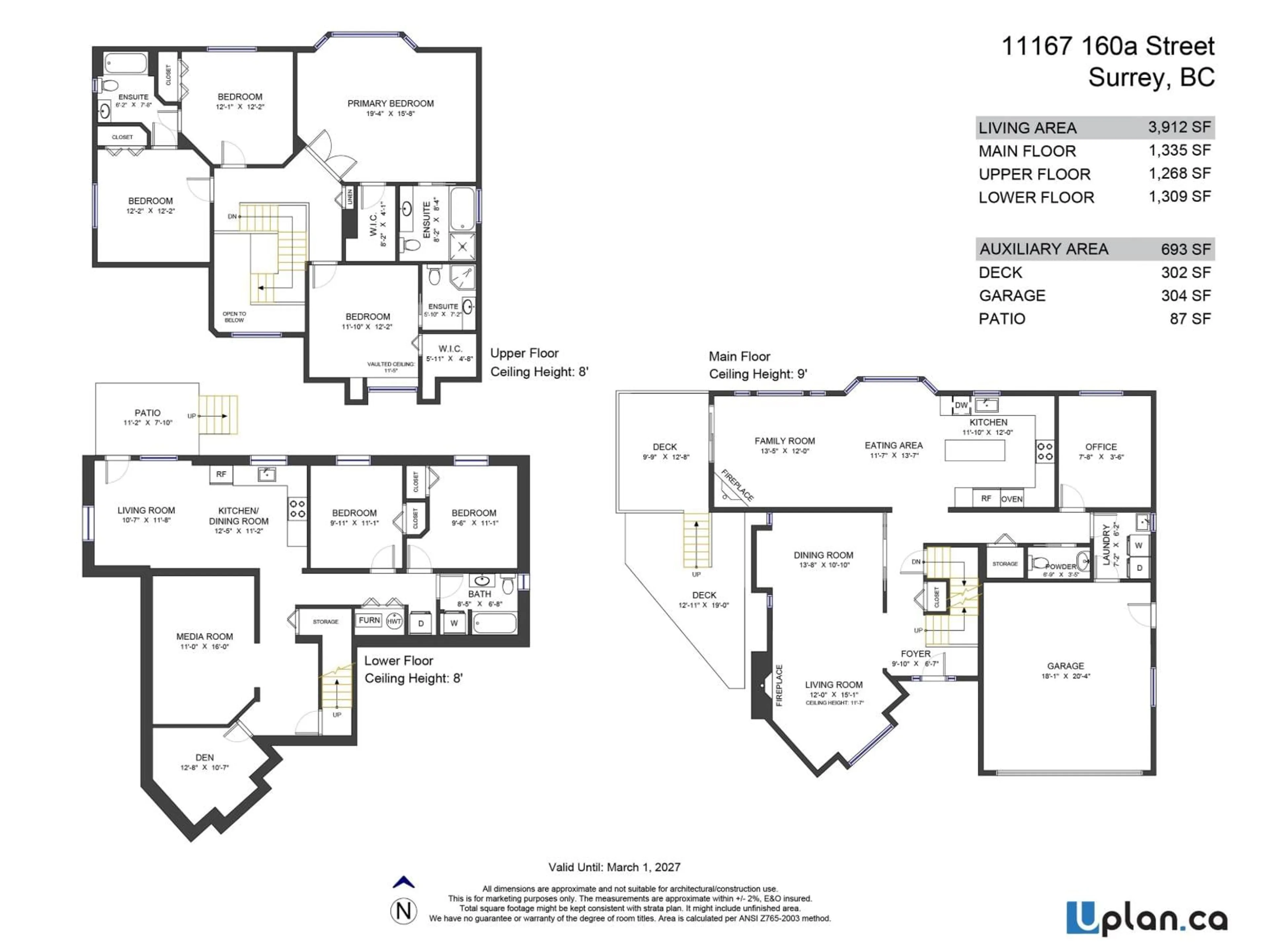 Floor plan for 11167 160A STREET, Surrey British Columbia V4N4Z2