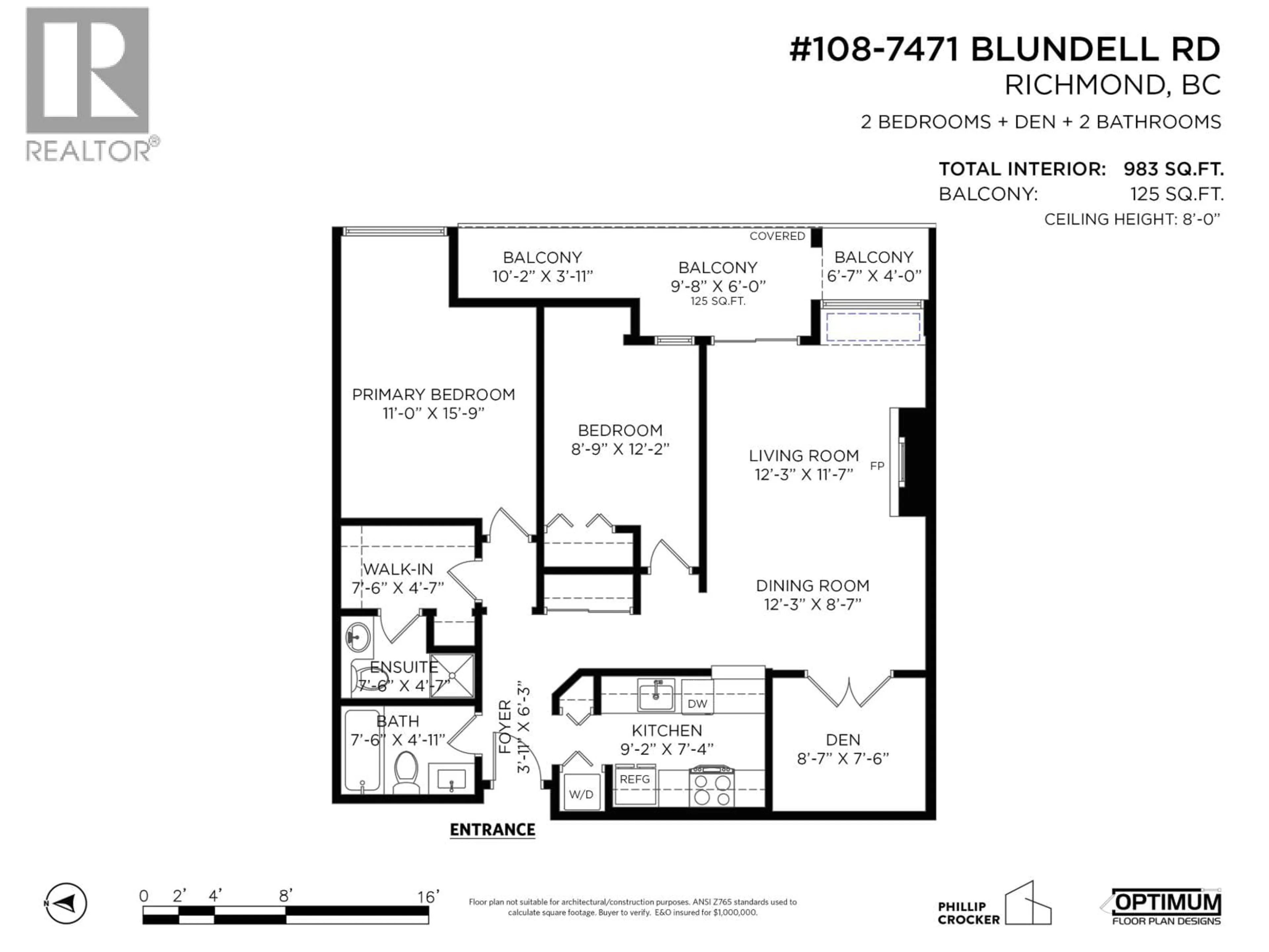 Floor plan for 108 - 7471 BLUNDELL ROAD, Richmond British Columbia V6Y1J6