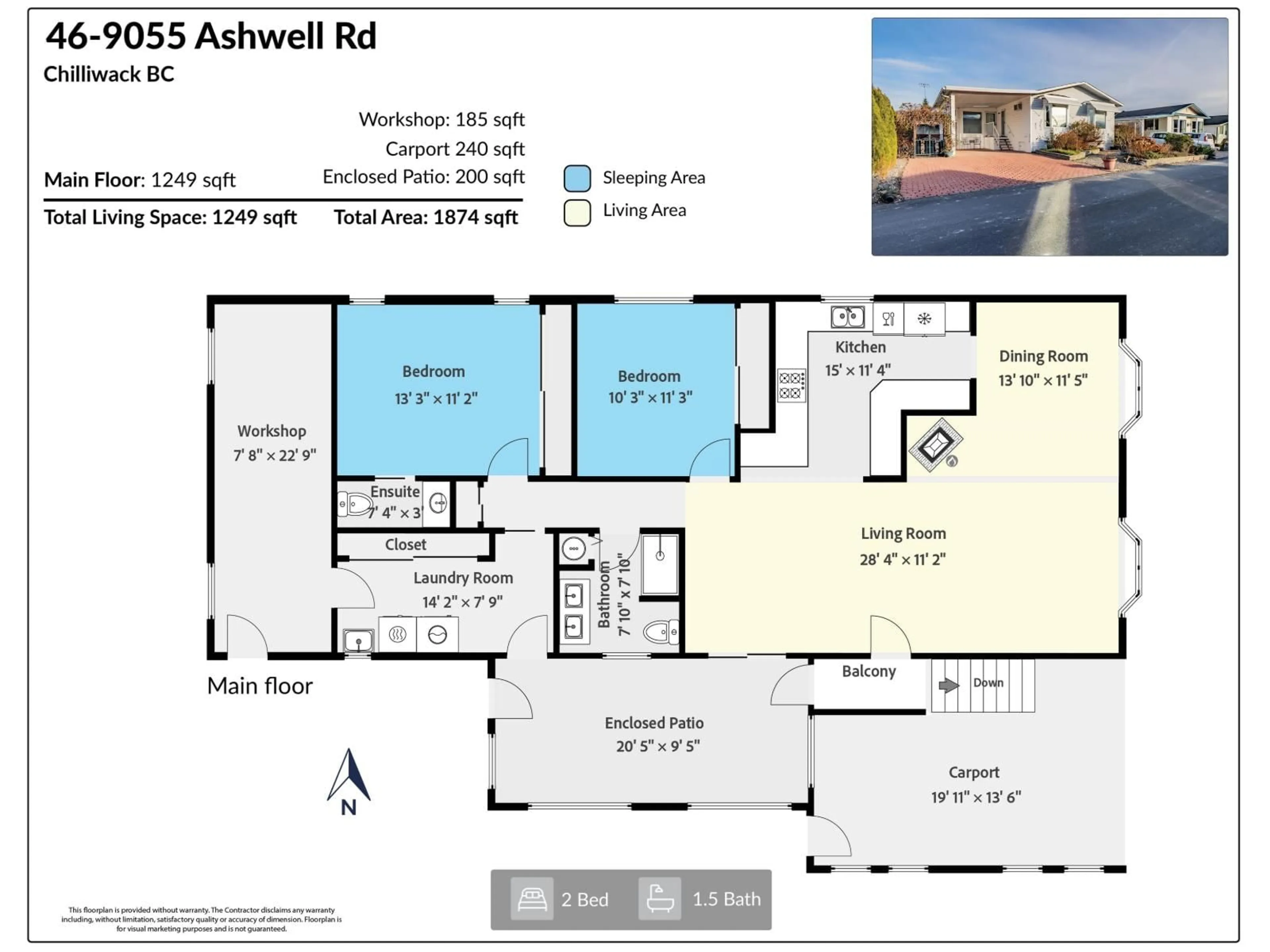 Floor plan for 46 - 9055 ASHWELL ROAD, Chilliwack British Columbia V2P7S6