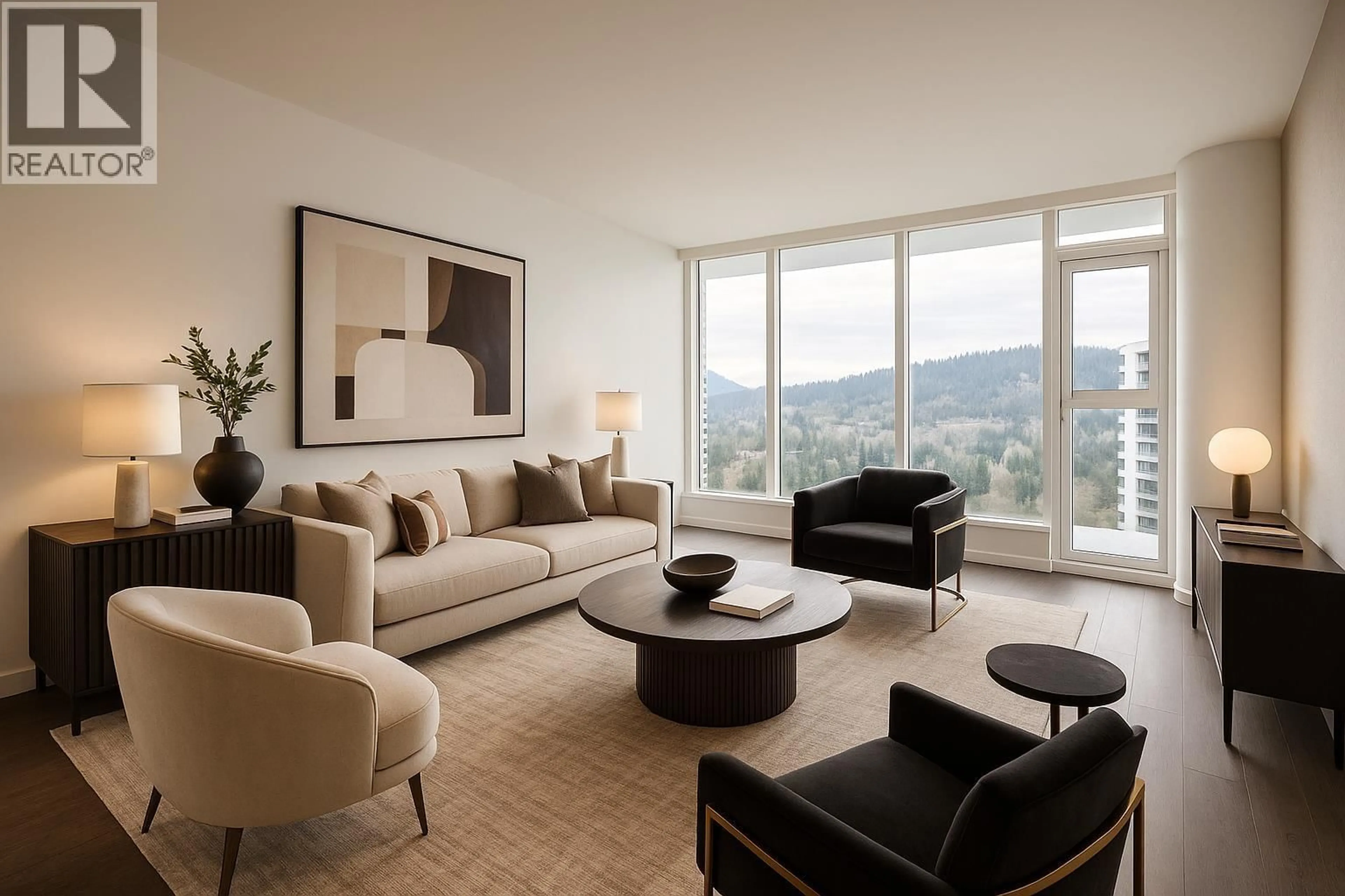 Living room with furniture, unknown for 1604 - 567 CLARKE ROAD, Coquitlam British Columbia V3J0K7