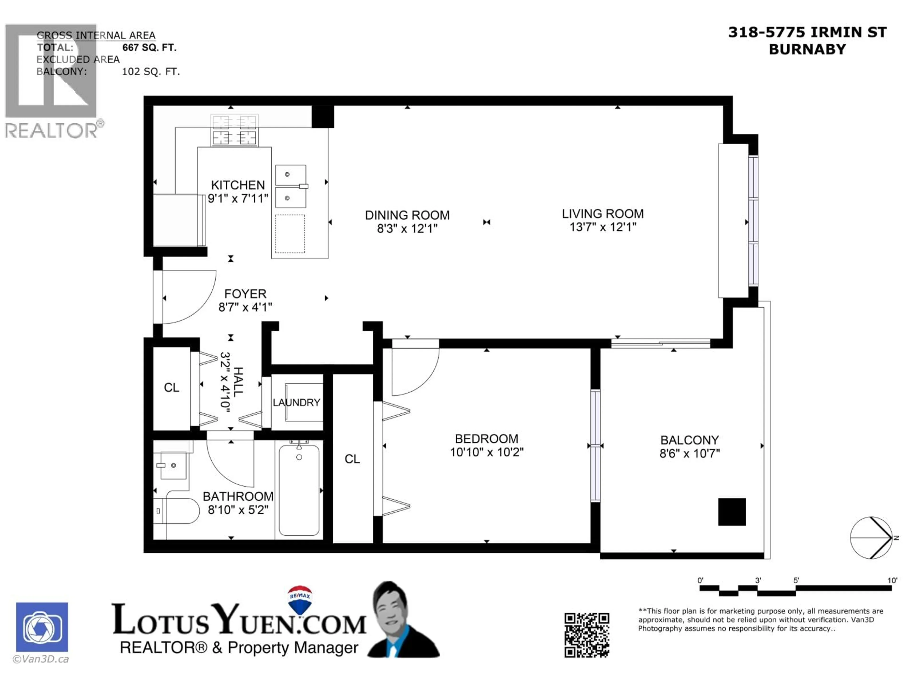 Floor plan for 318 - 5775 IRMIN STREET, Burnaby British Columbia V5J0C3