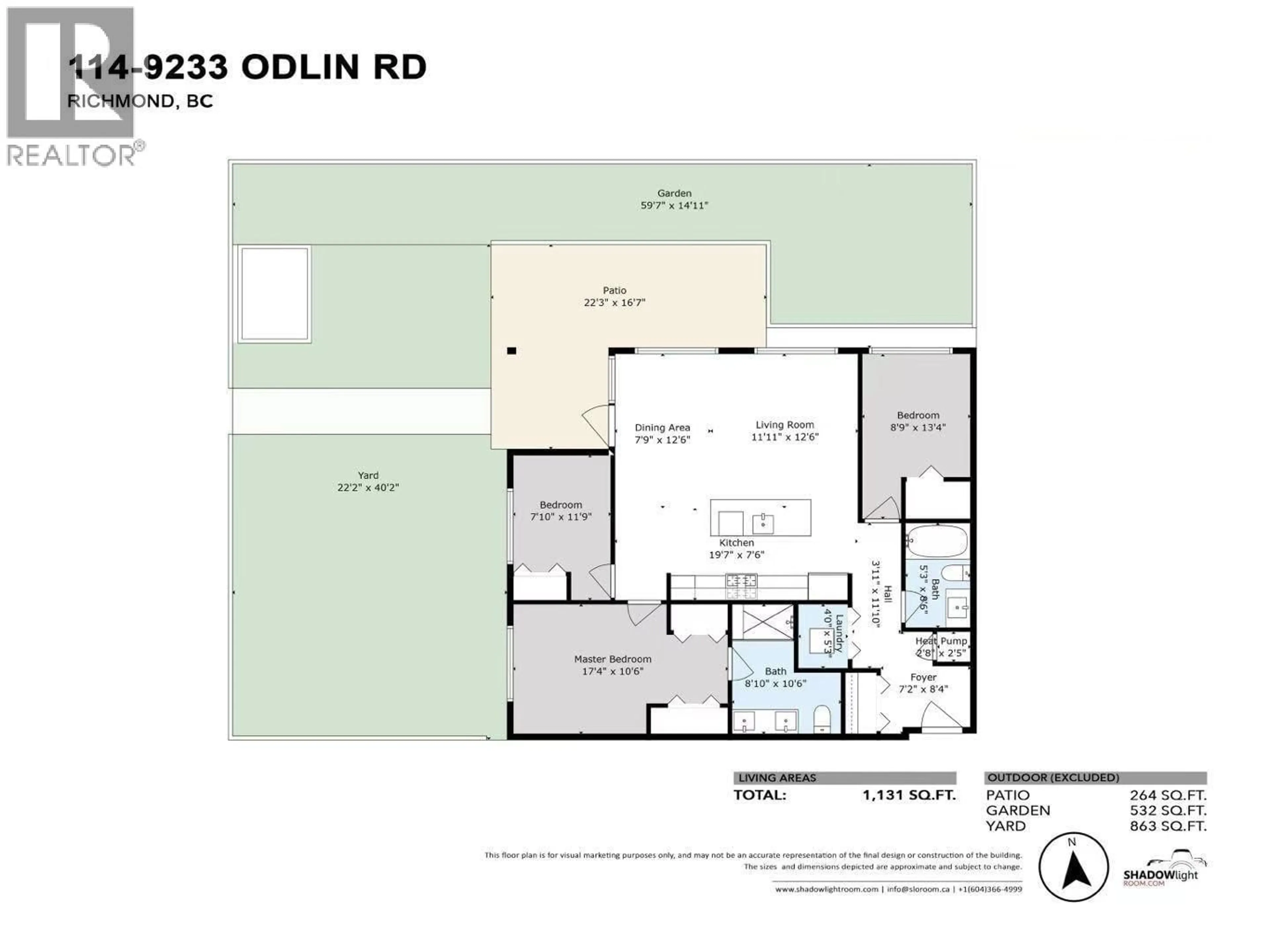 Floor plan for 114 - 9233 ODLIN ROAD, Richmond British Columbia V6X0V4