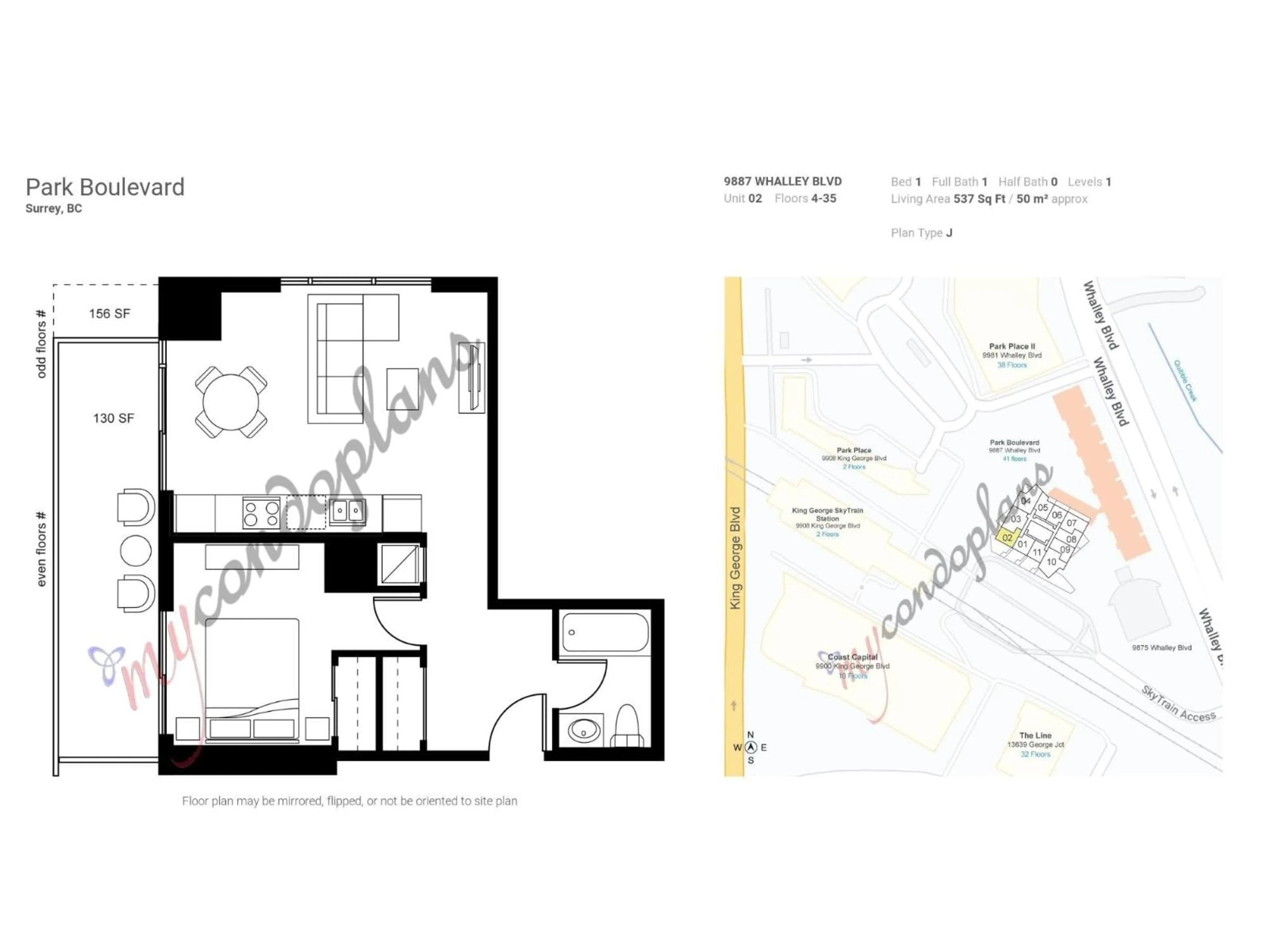 Floor plan for 502 - 9887 WHALLEY BOULEVARD, Surrey British Columbia V3T0P4