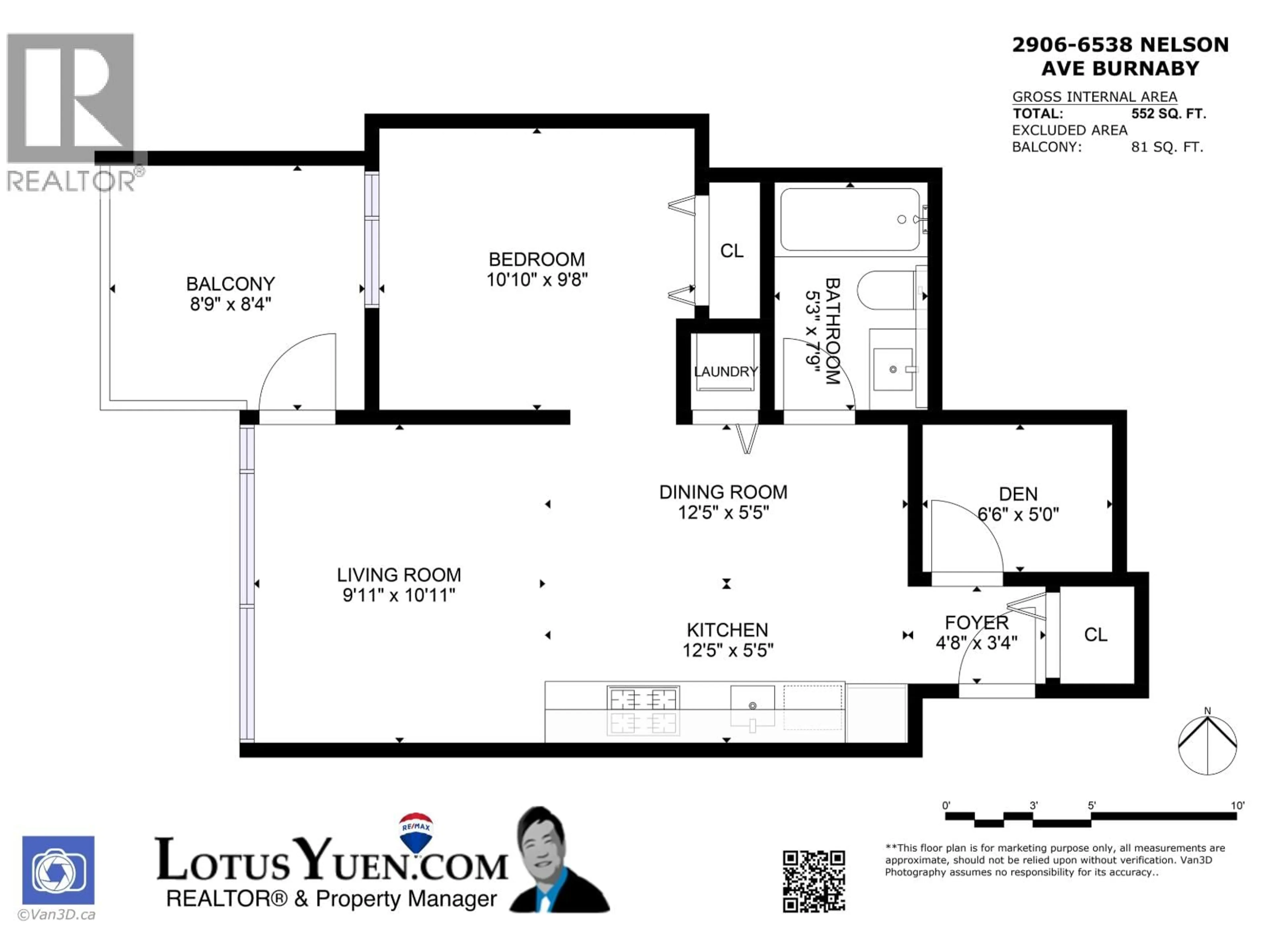 Floor plan for 2906 - 6538 NELSON AVENUE, Burnaby British Columbia V5H0G5