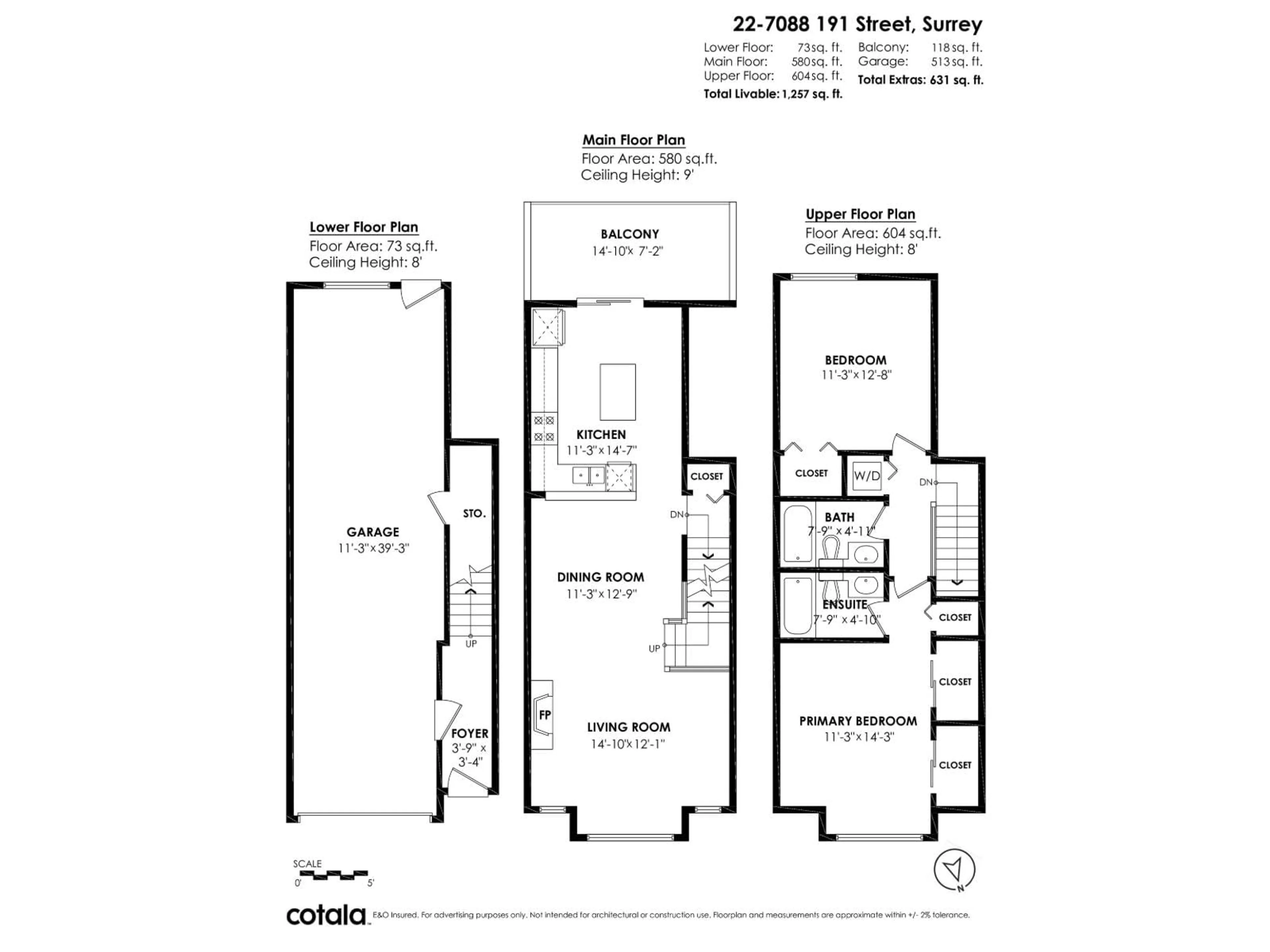 Floor plan for 22 - 7088 191 STREET, Surrey British Columbia V4N0B4