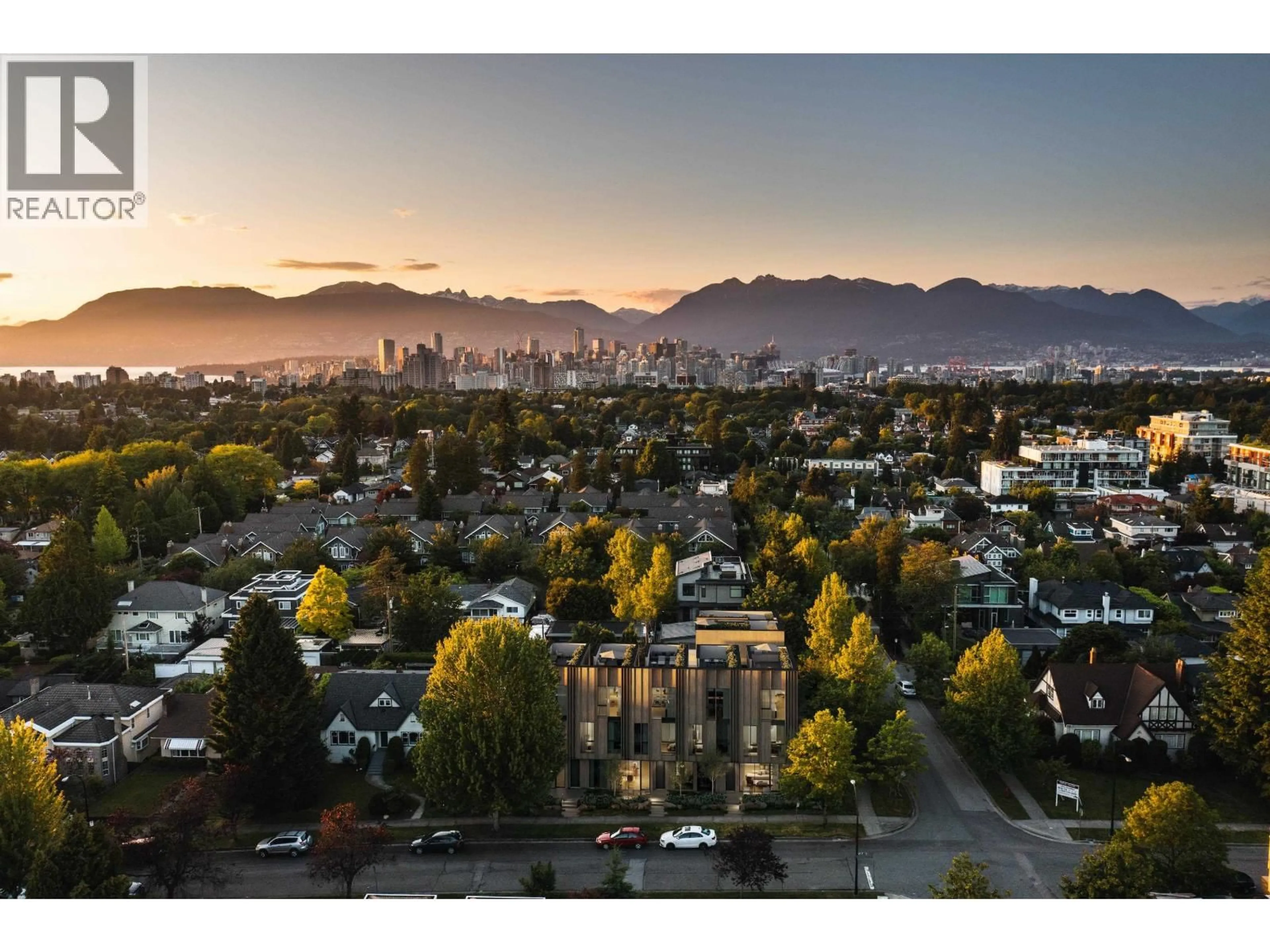 A pic from outside/outdoor area/front of a property/back of a property/a pic from drone, mountain view for PH202 - 4377 ASH STREET, Vancouver British Columbia V5Z2G4