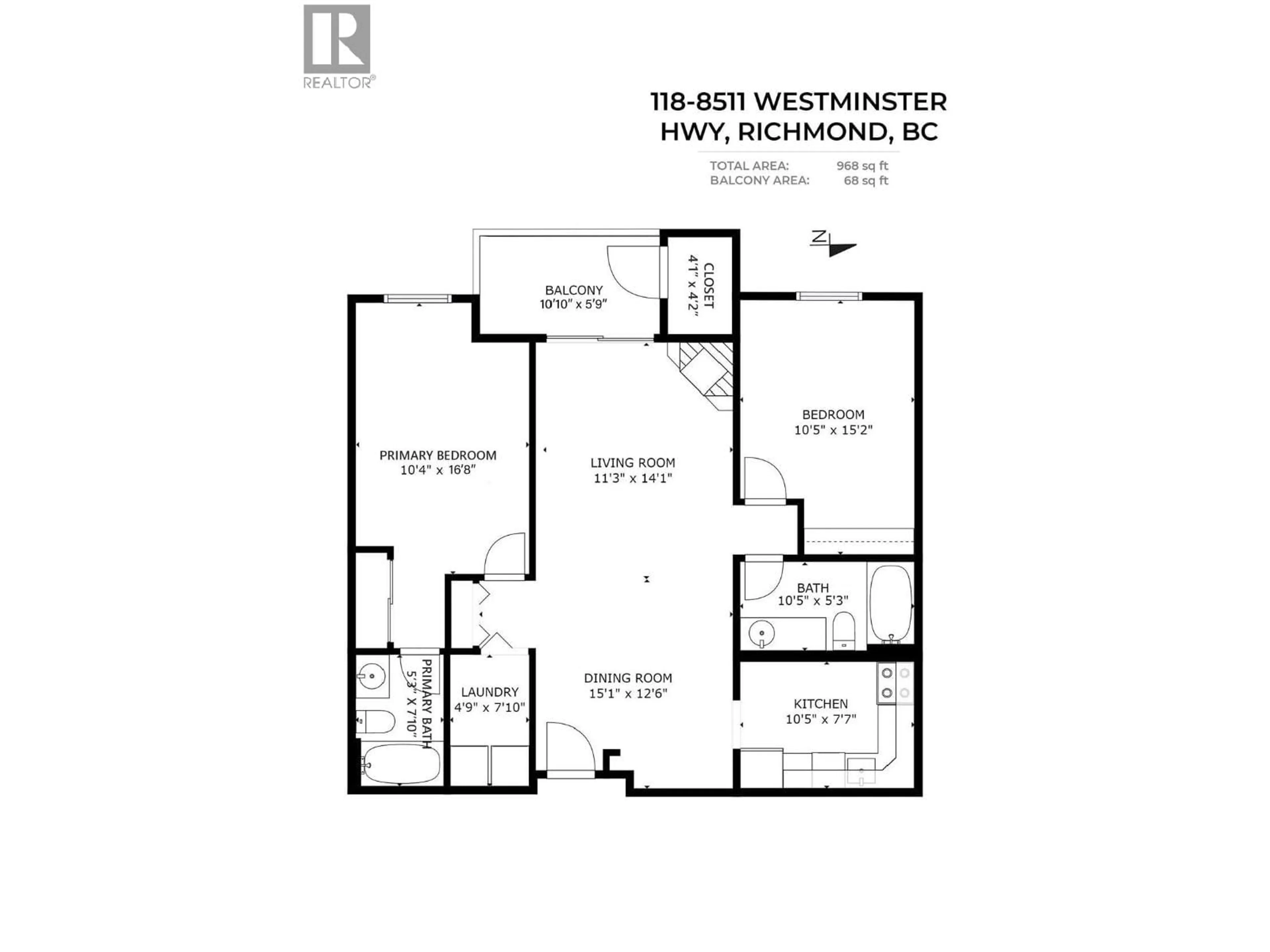 Floor plan for 118 - 8511 WESTMINSTER HIGHWAY, Richmond British Columbia V6X3H7