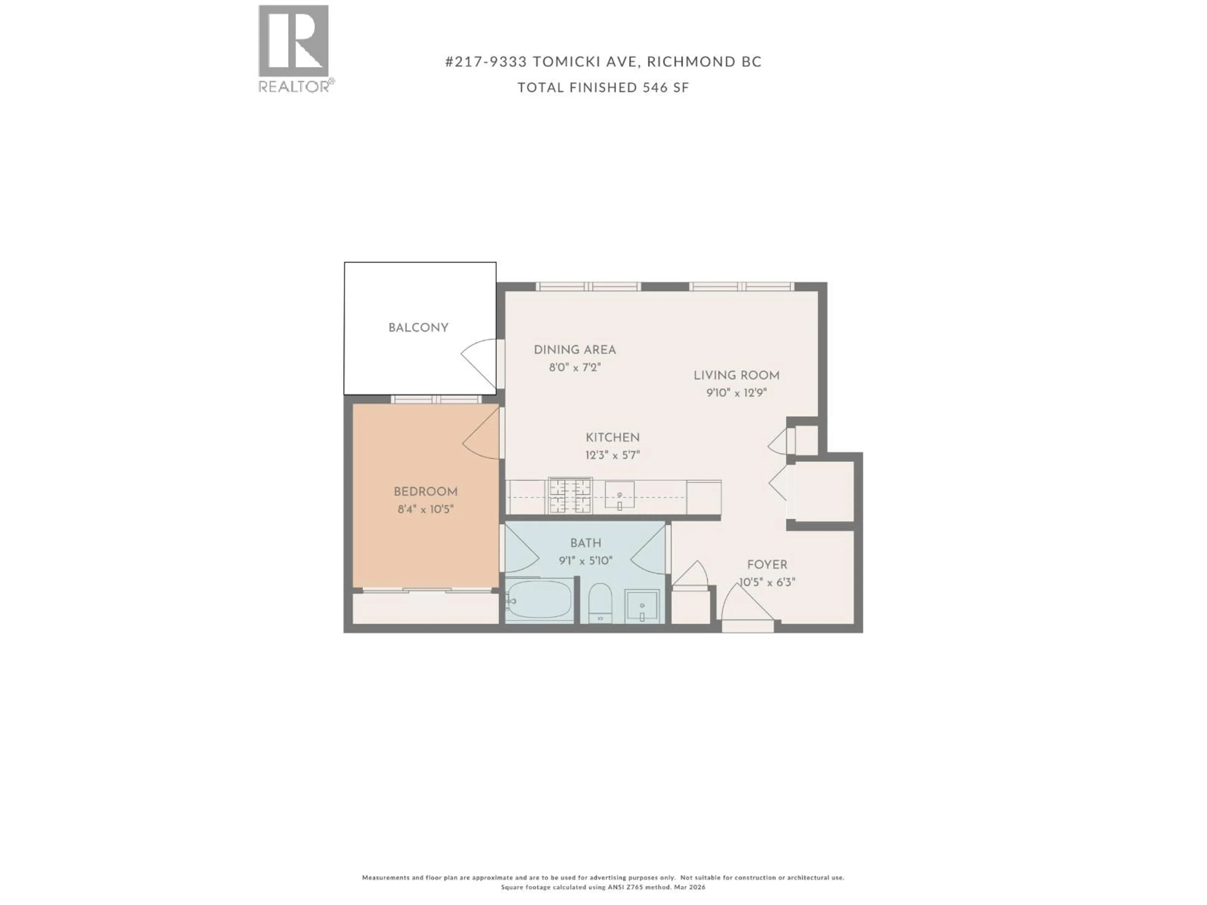 Floor plan for 217 - 9333 TOMICKI AVENUE, Richmond British Columbia V6X0L4